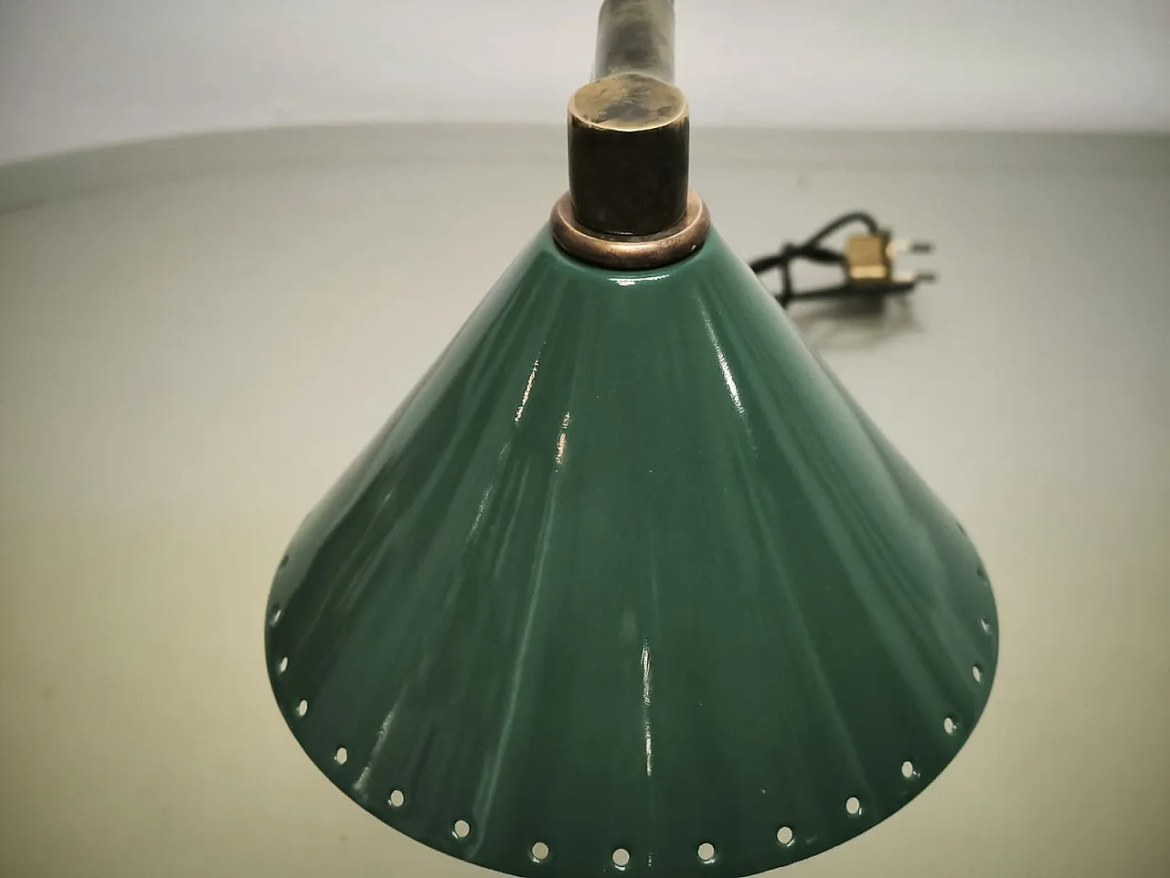 Lampada flessibile con cupola verde, anni '60 2