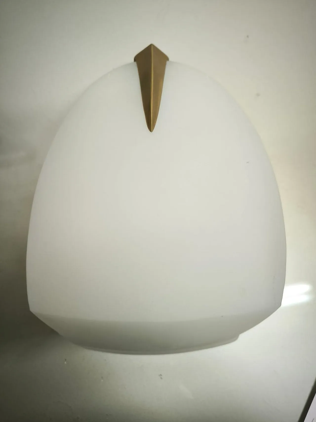 Rationalist wall light in white glass, 1940s 7