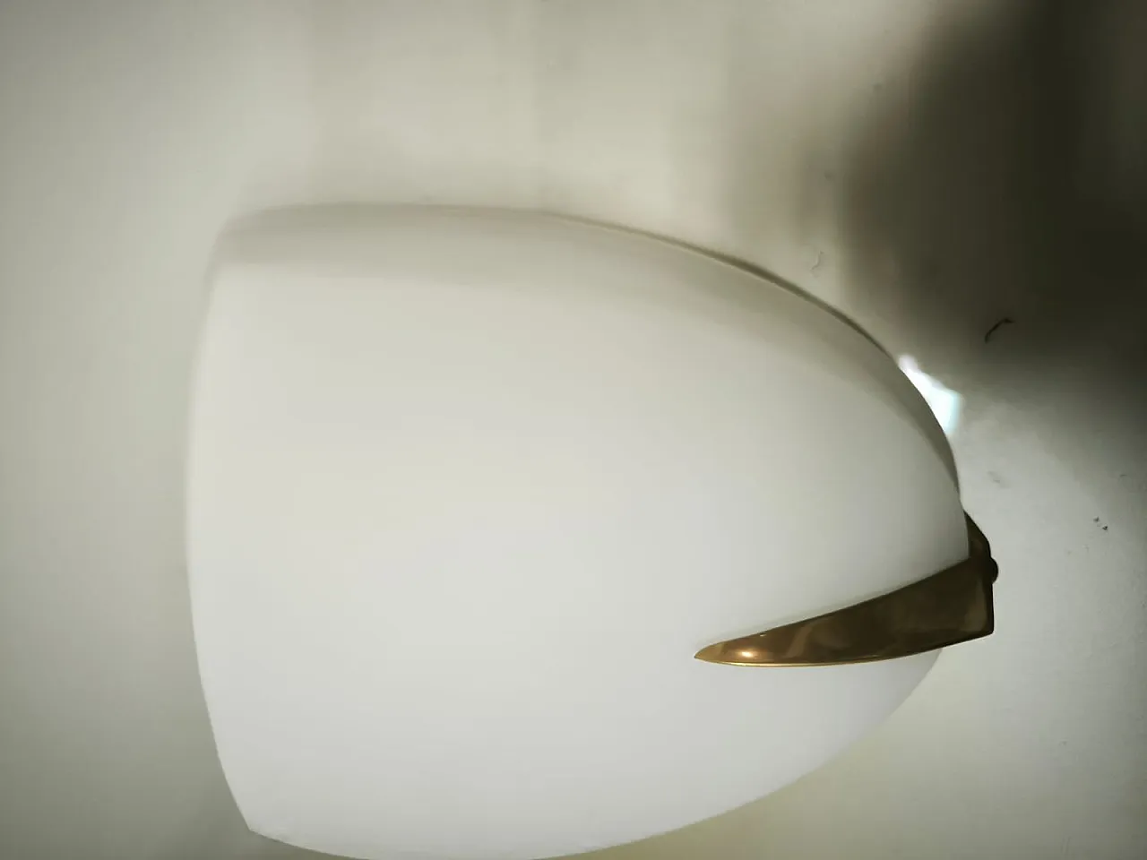 Rationalist wall light in white glass, 1940s 13