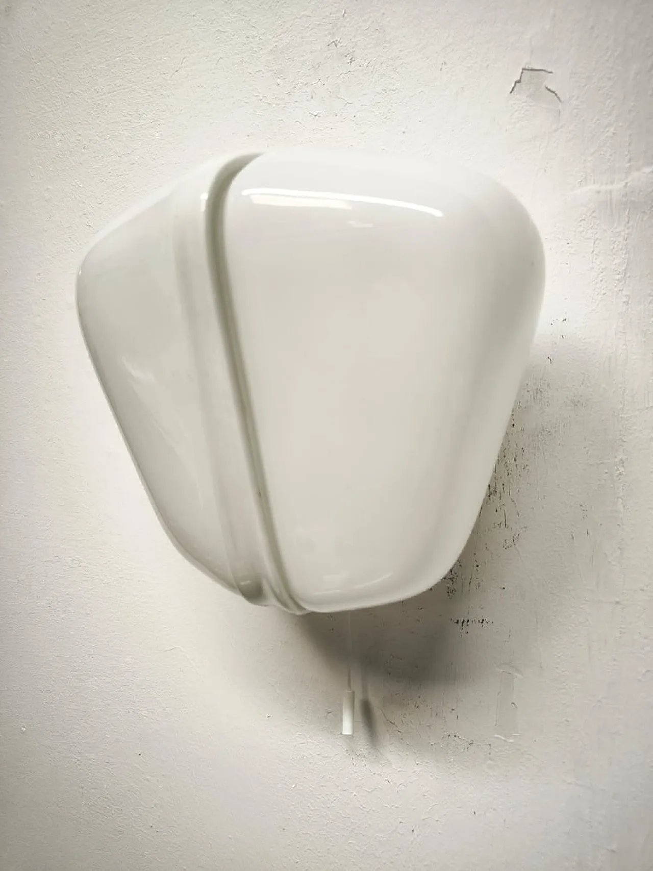 Lampada da parete in ceramica e vetro a doppia luce, anni '50 1