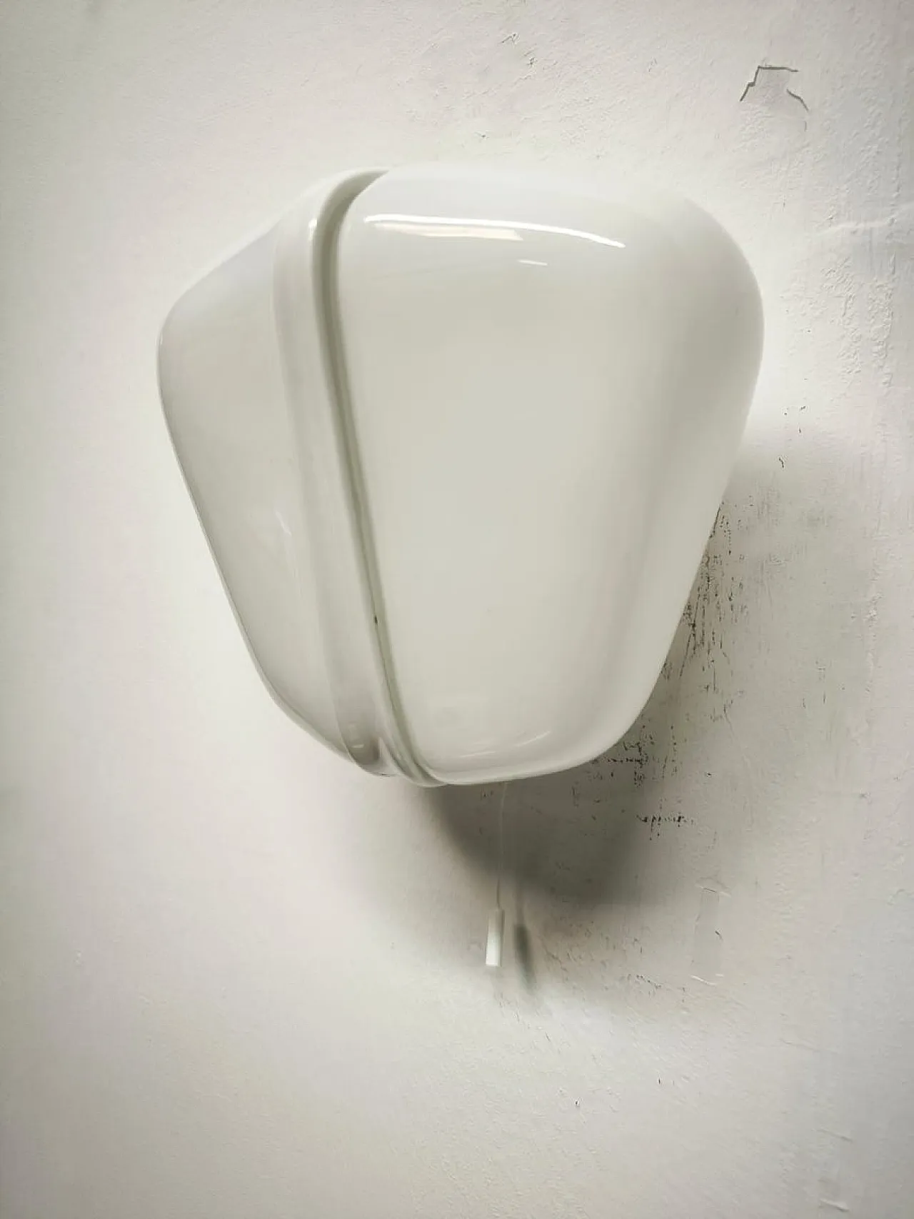 Lampada da parete in ceramica e vetro a doppia luce, anni '50 7