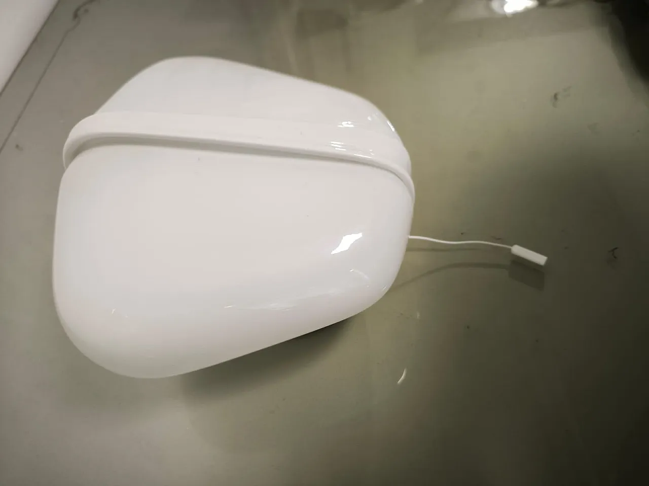 Lampada da parete in ceramica e vetro a doppia luce, anni '50 11