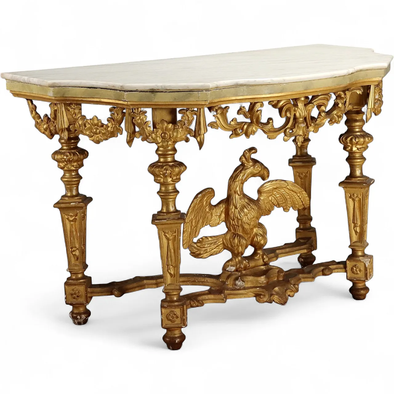 Console in carved and gilded wood, mid-19th century 11