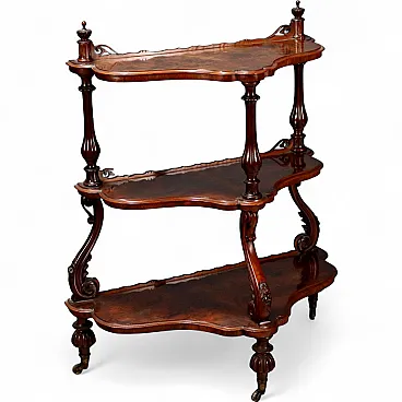 Etagere Luigi Filippo in legno di noce, '800