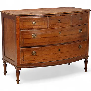 Cassettone Demi-Lune in noce, '800
