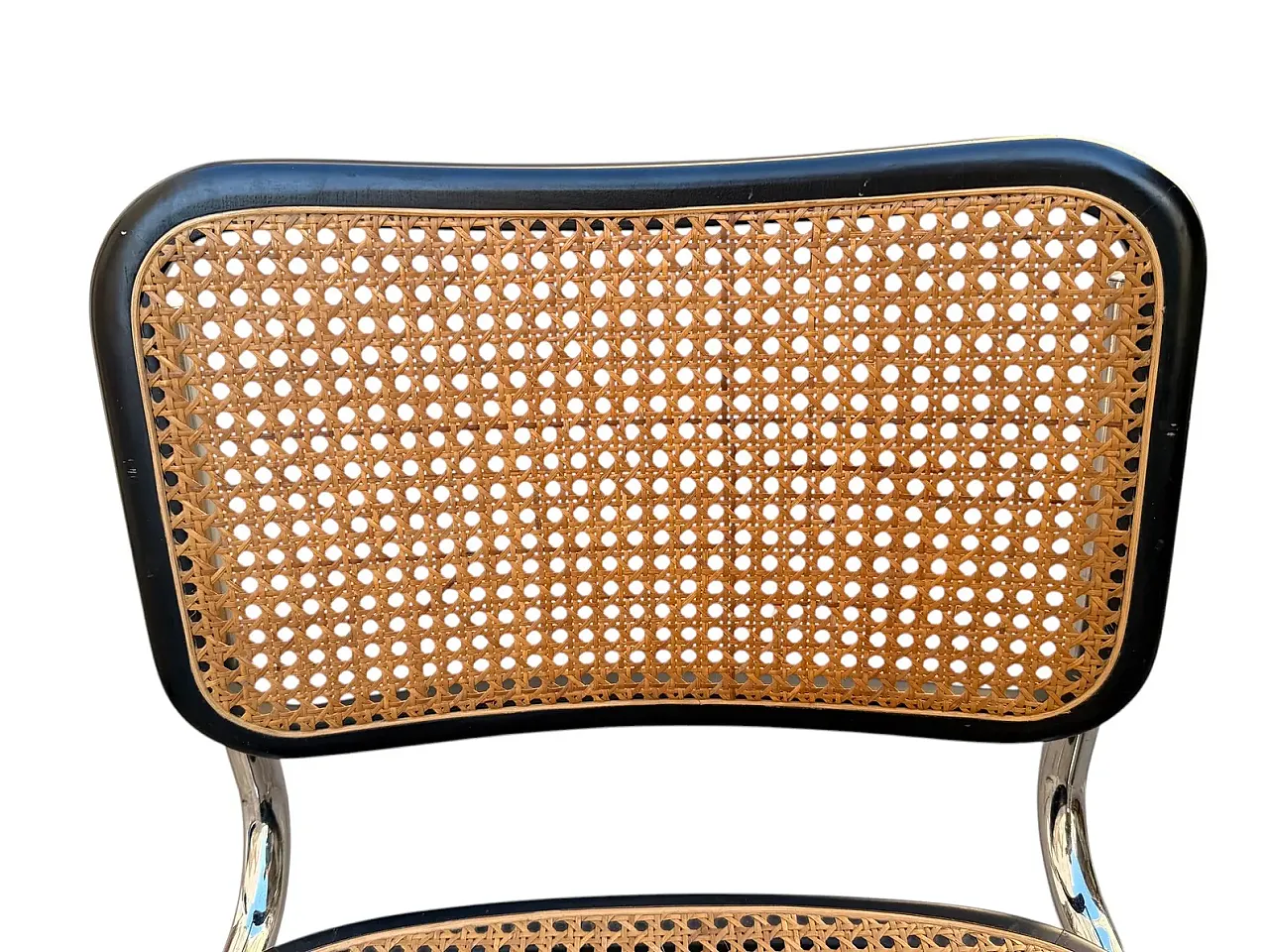 Pair of Cesca chairs by M.Breuer in steel and straw from Vienna, 1960s 8