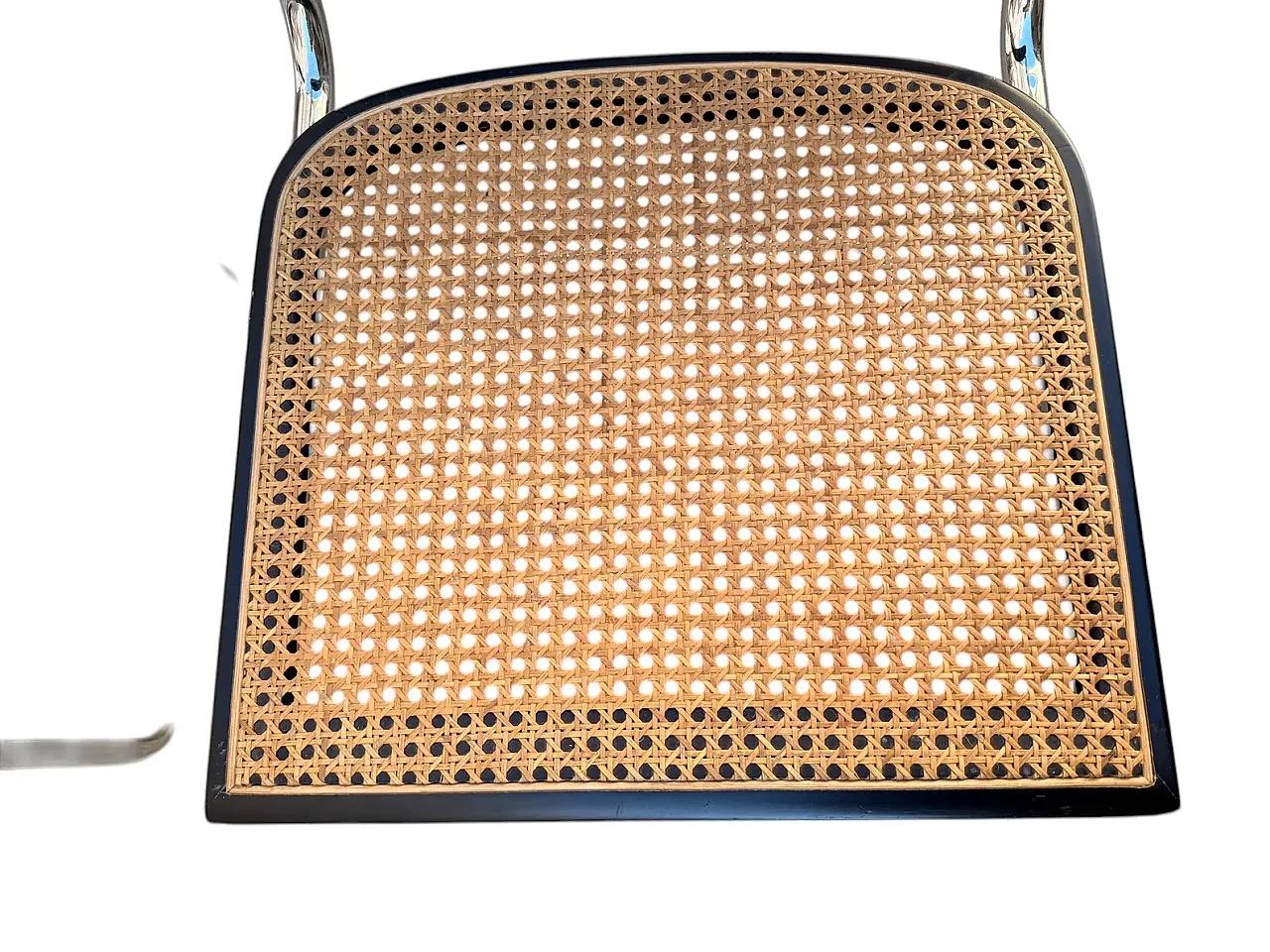 Pair of Cesca chairs by M.Breuer in steel and straw from Vienna, 1960s 9