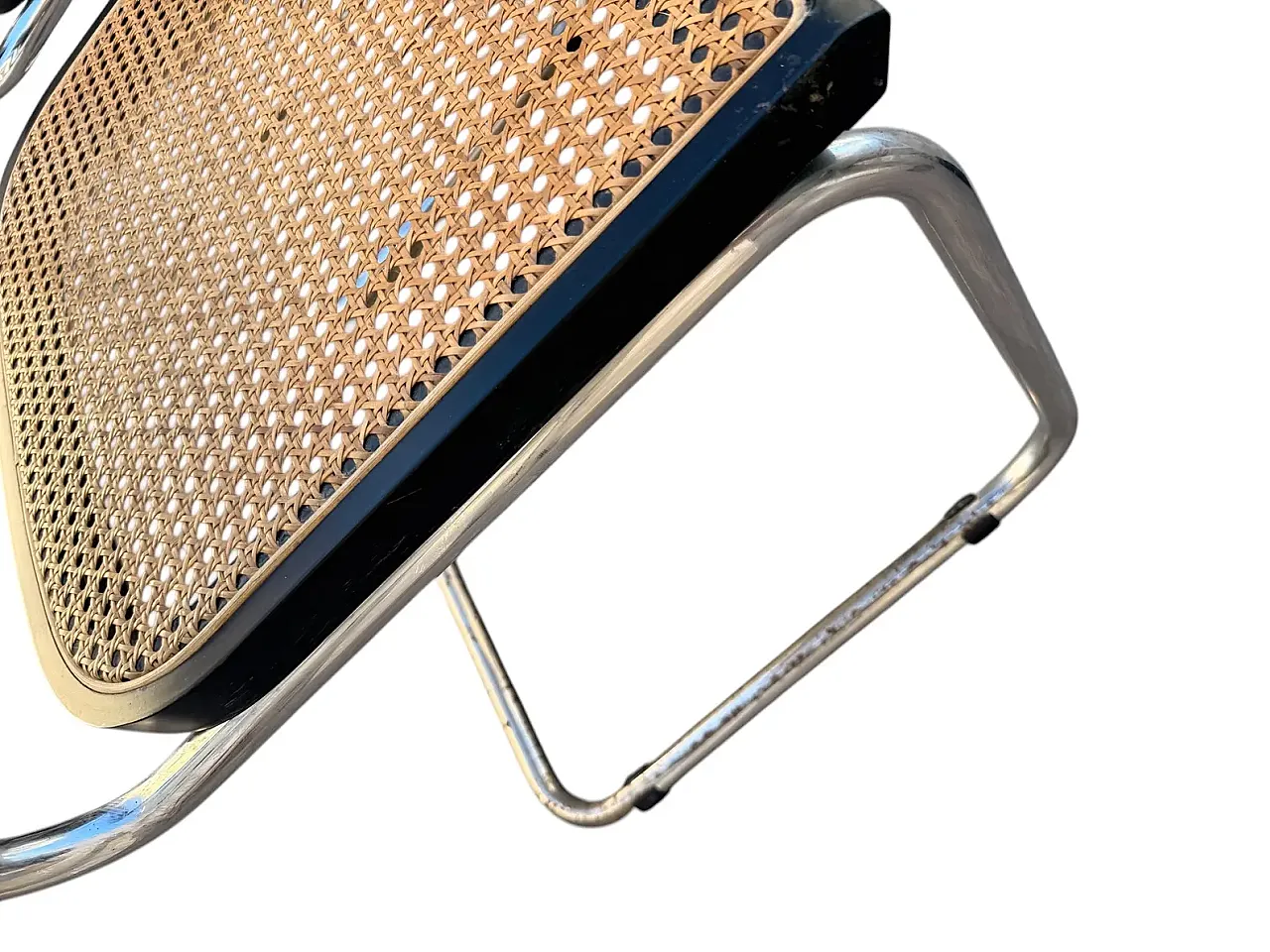 Pair of Cesca chairs by M.Breuer in steel and straw from Vienna, 1960s 12