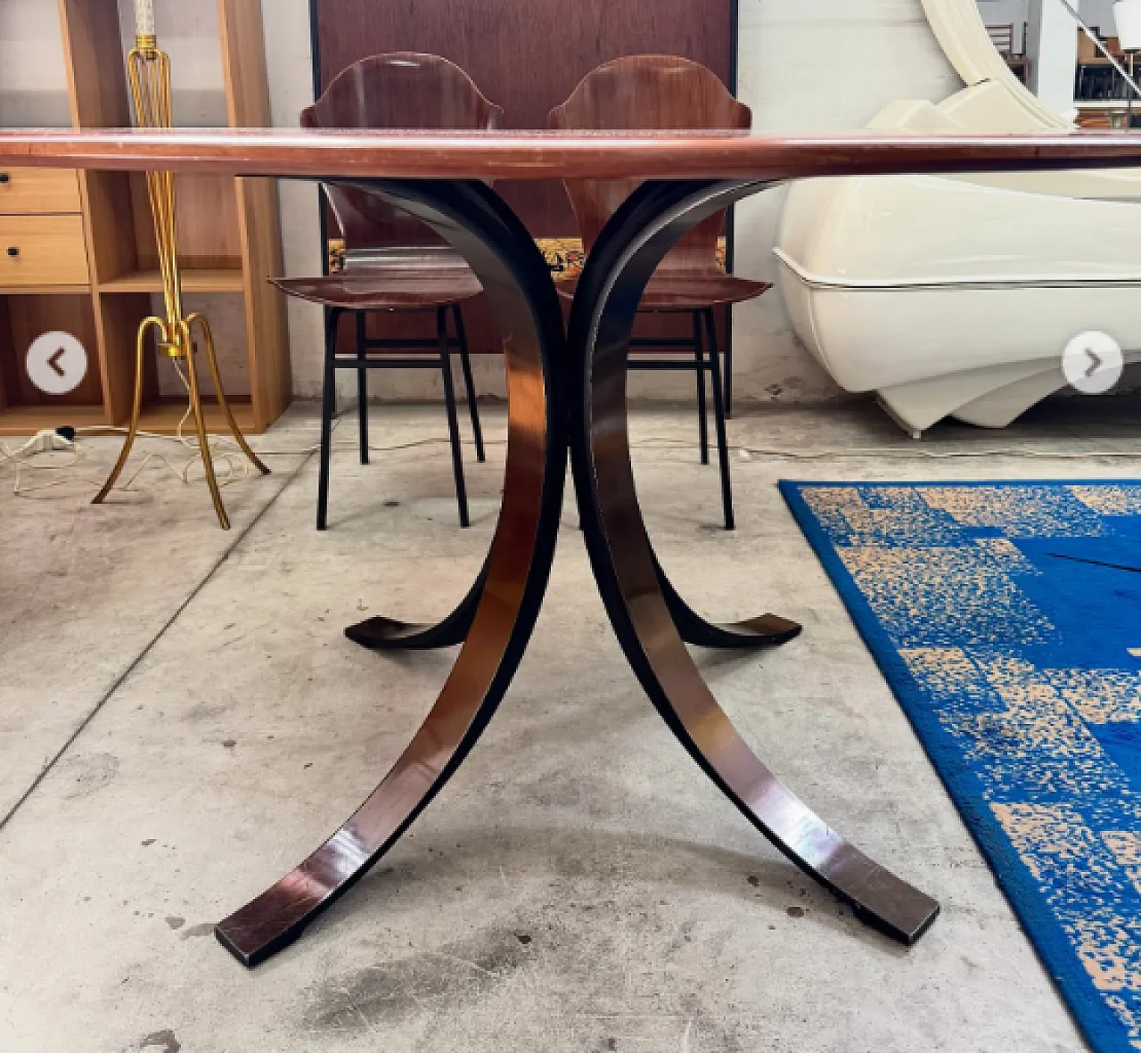 Wooden dining table by Osvaldo Borsani for Tecno, 1960s 3