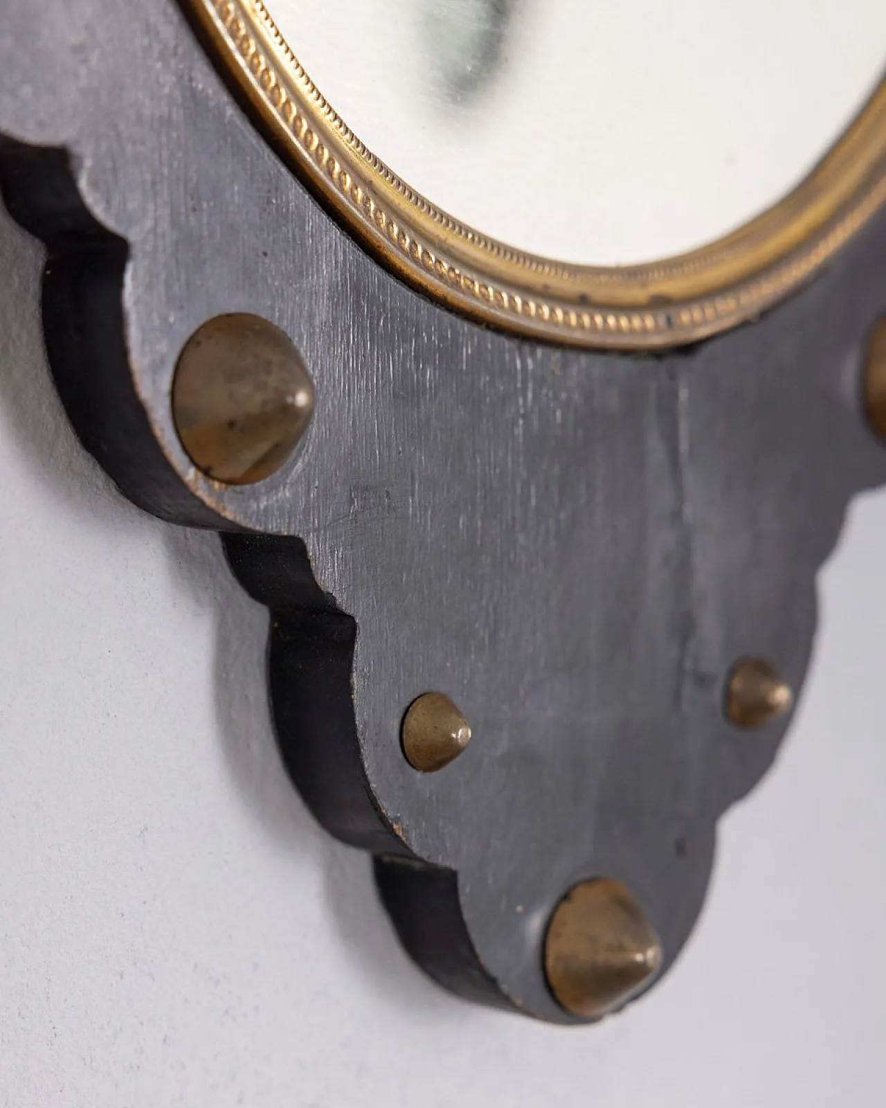 Specchio da parete in legno e bronzo, fine '800 6