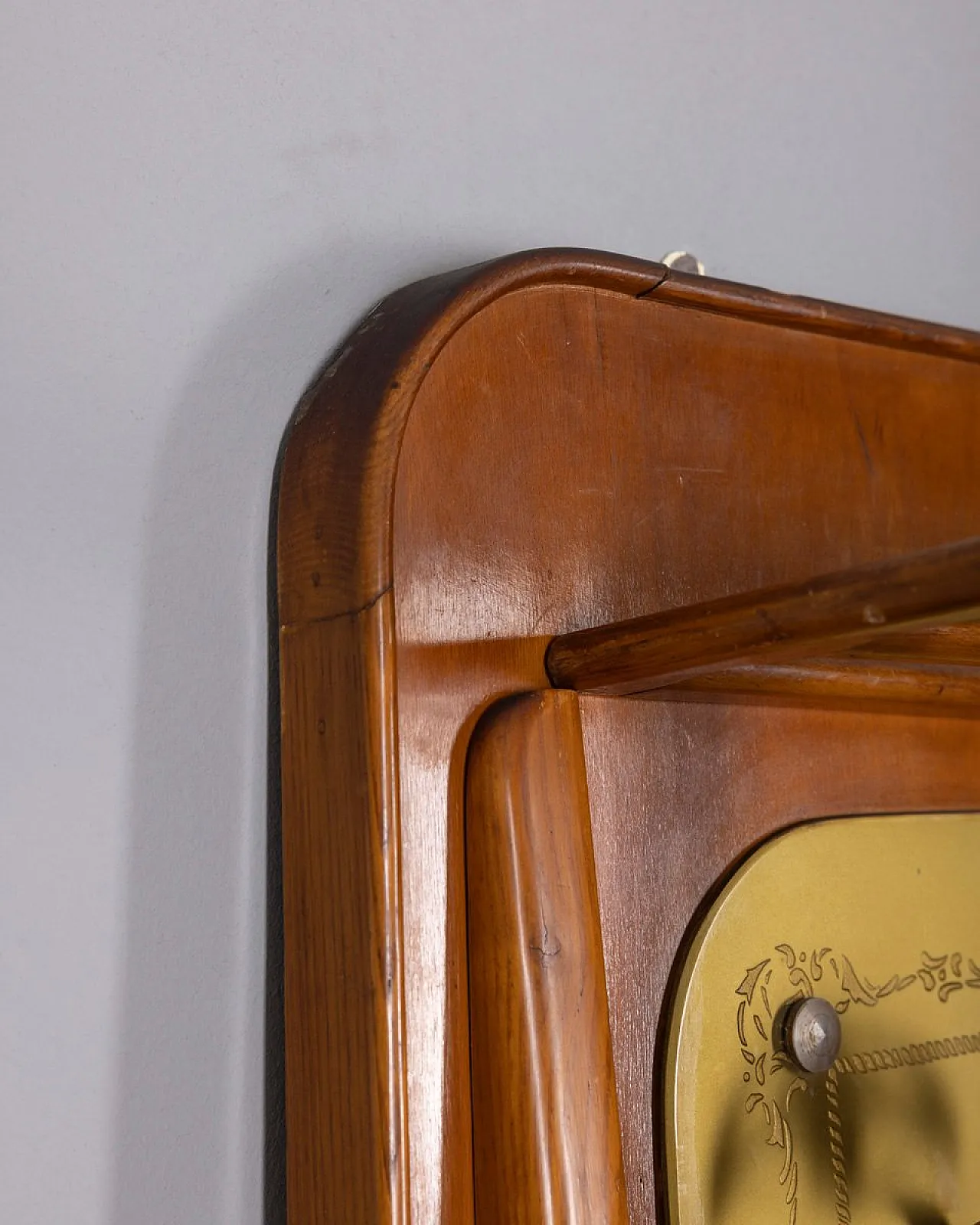 Wall coat rack in wood and decorated glass, 1950s 16