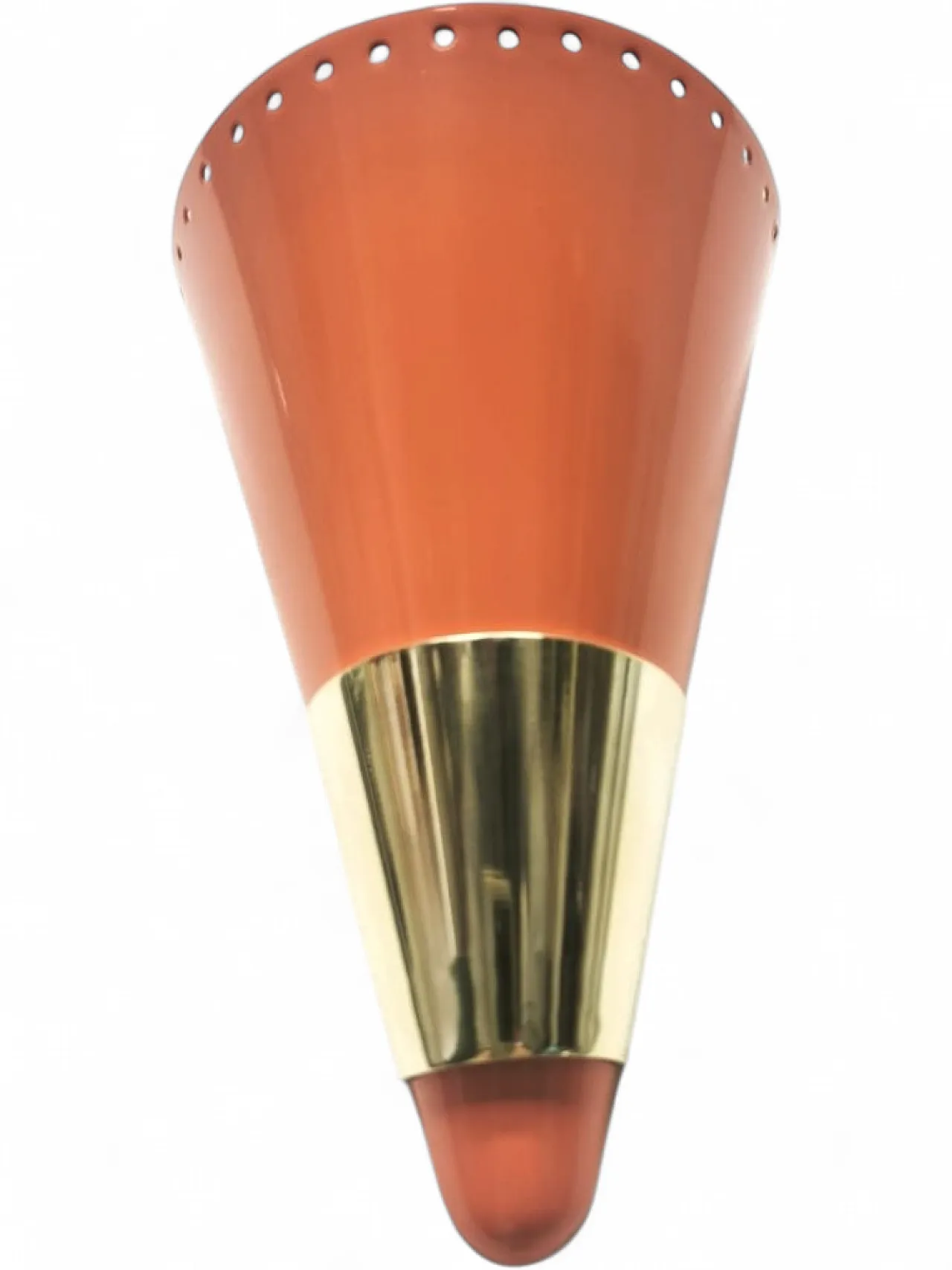 Lampada da parete Sputnik arancione con fascia dorata, anni '60 9