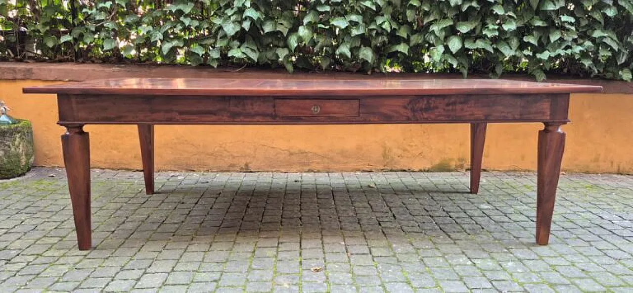 Tavolo in stile Luigi XVI in legno in noce, '800 1