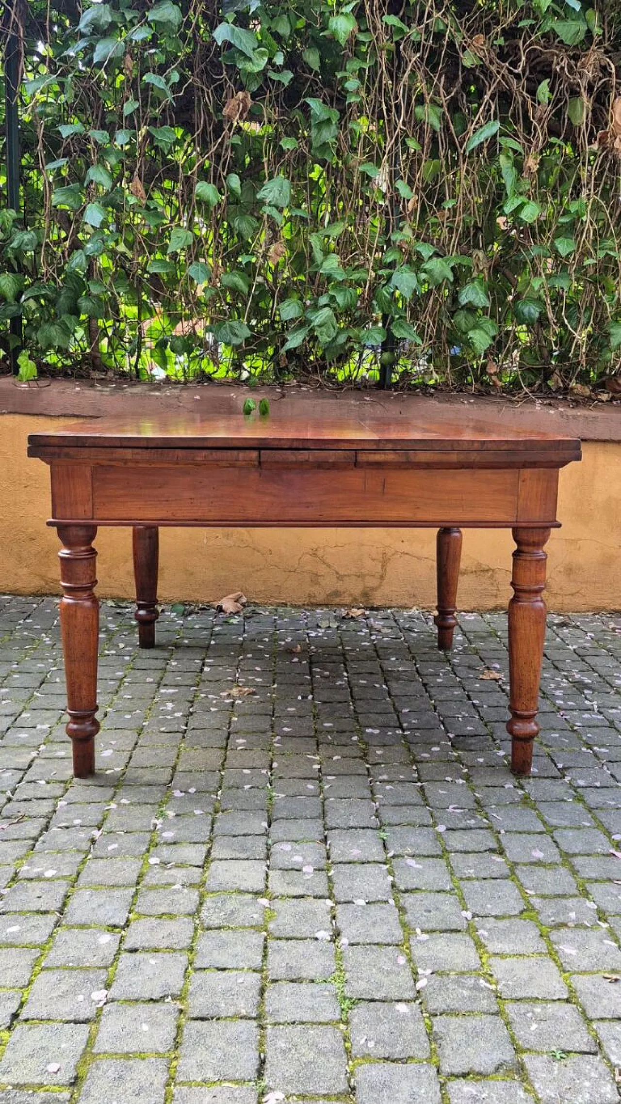 Tavolo quadrato allungabile a tiro in ciliegio, '800 1