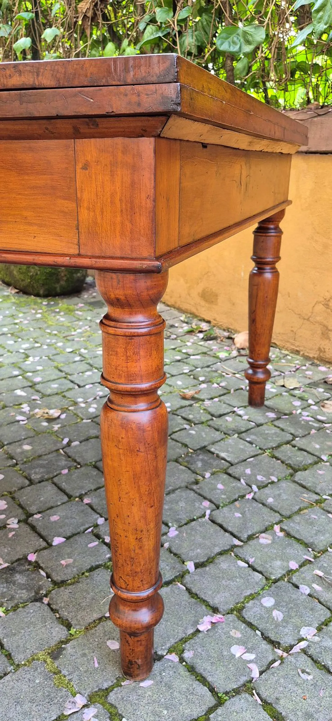 Tavolo quadrato allungabile a tiro in ciliegio, '800 8