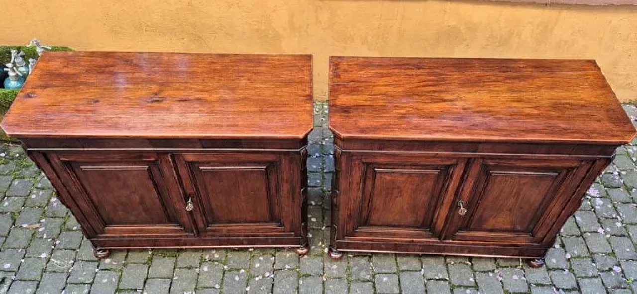 Coppia di credenze in legno di noce, '800 9