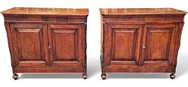 Coppia di credenze in legno di noce, '800