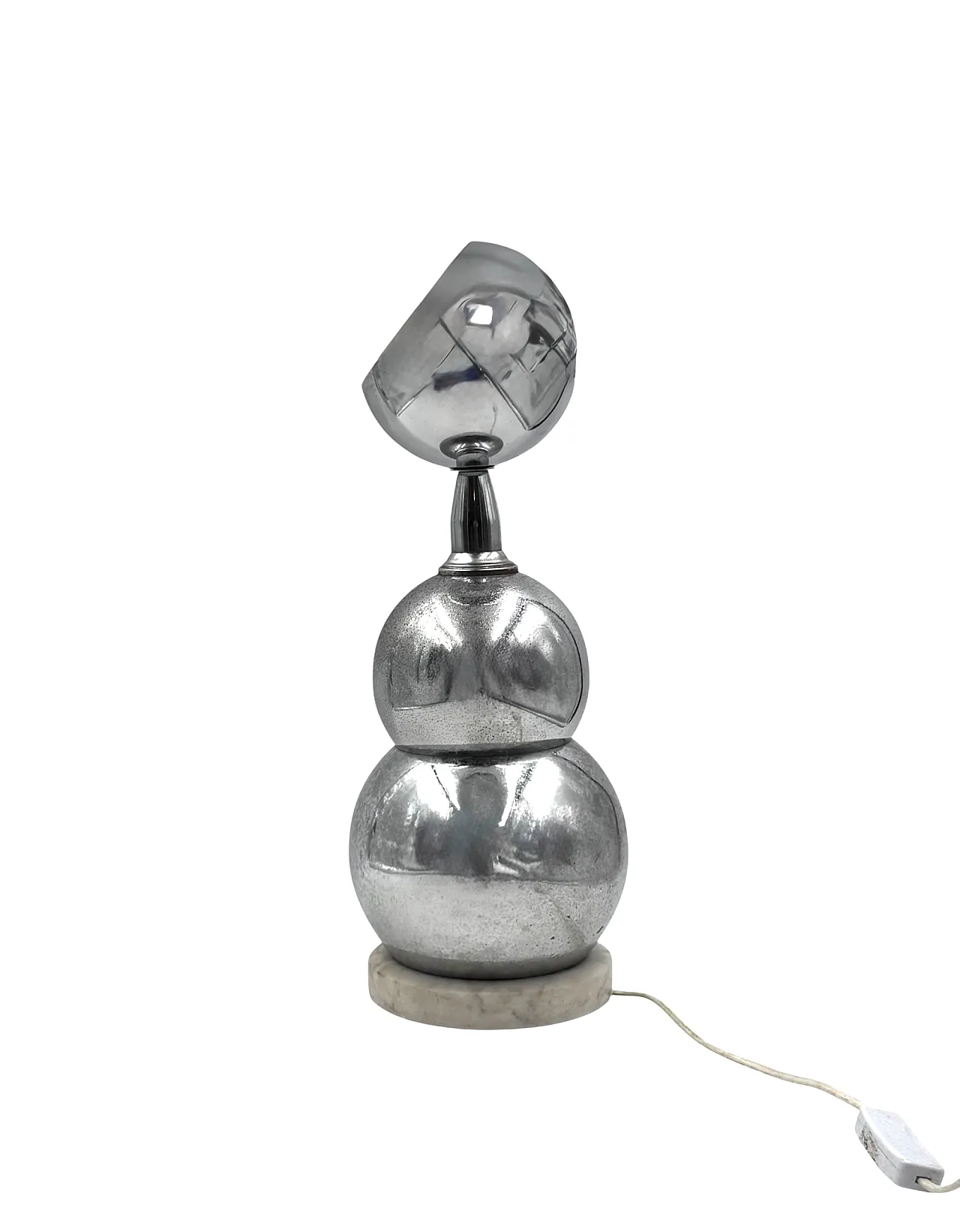 Space Age style chrome table lamp, France, 1970s 1