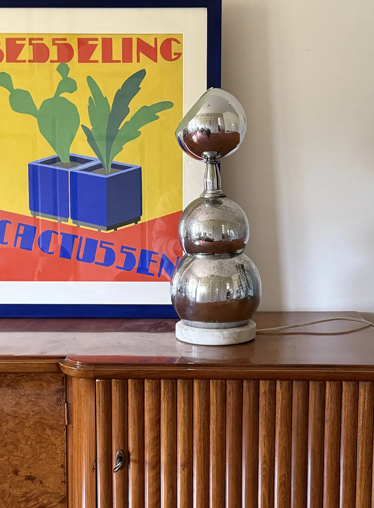 Space Age style chrome table lamp, France, 1970s 2