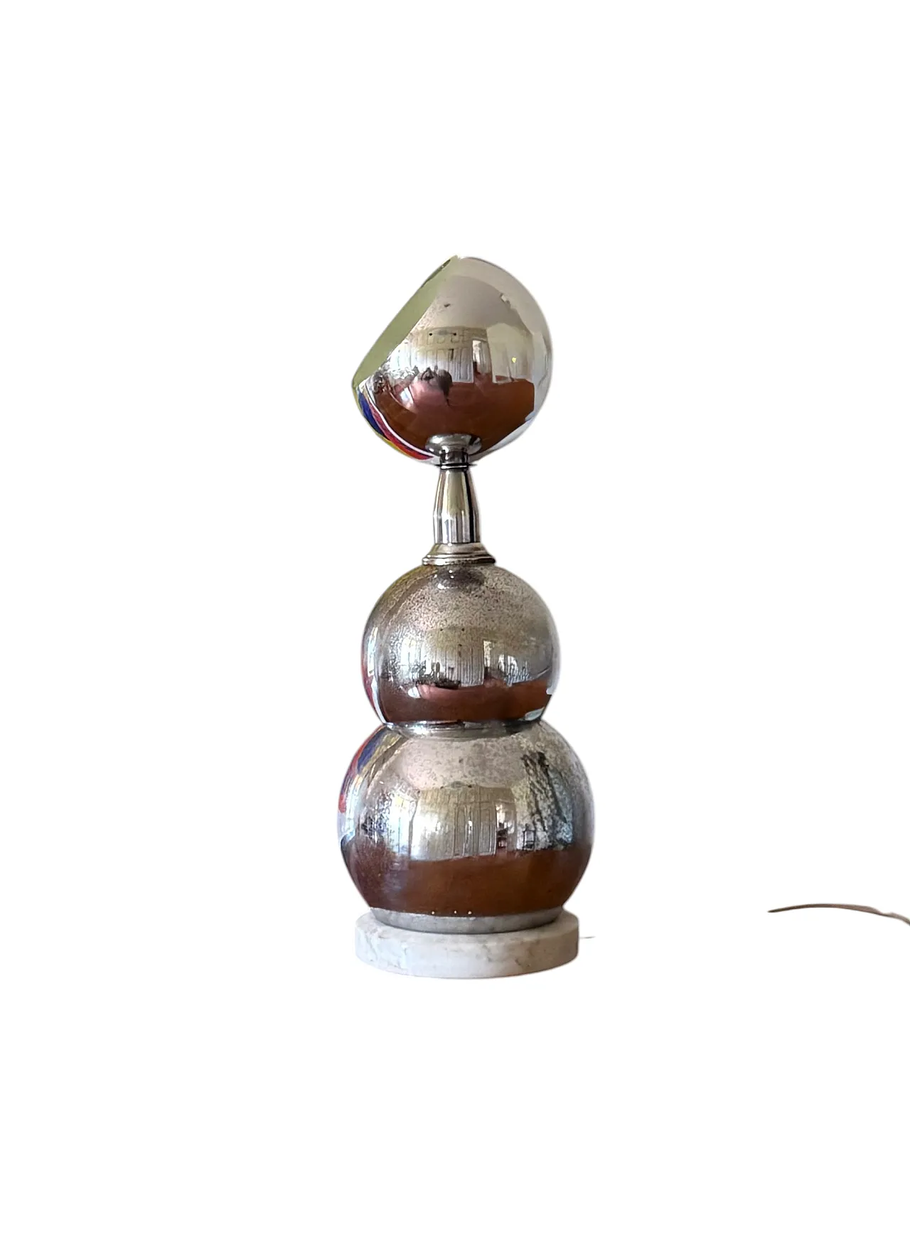 Space Age style chrome table lamp, France, 1970s 3