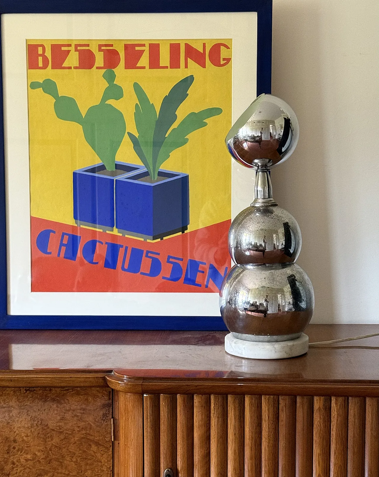 Space Age style chrome table lamp, France, 1970s 4