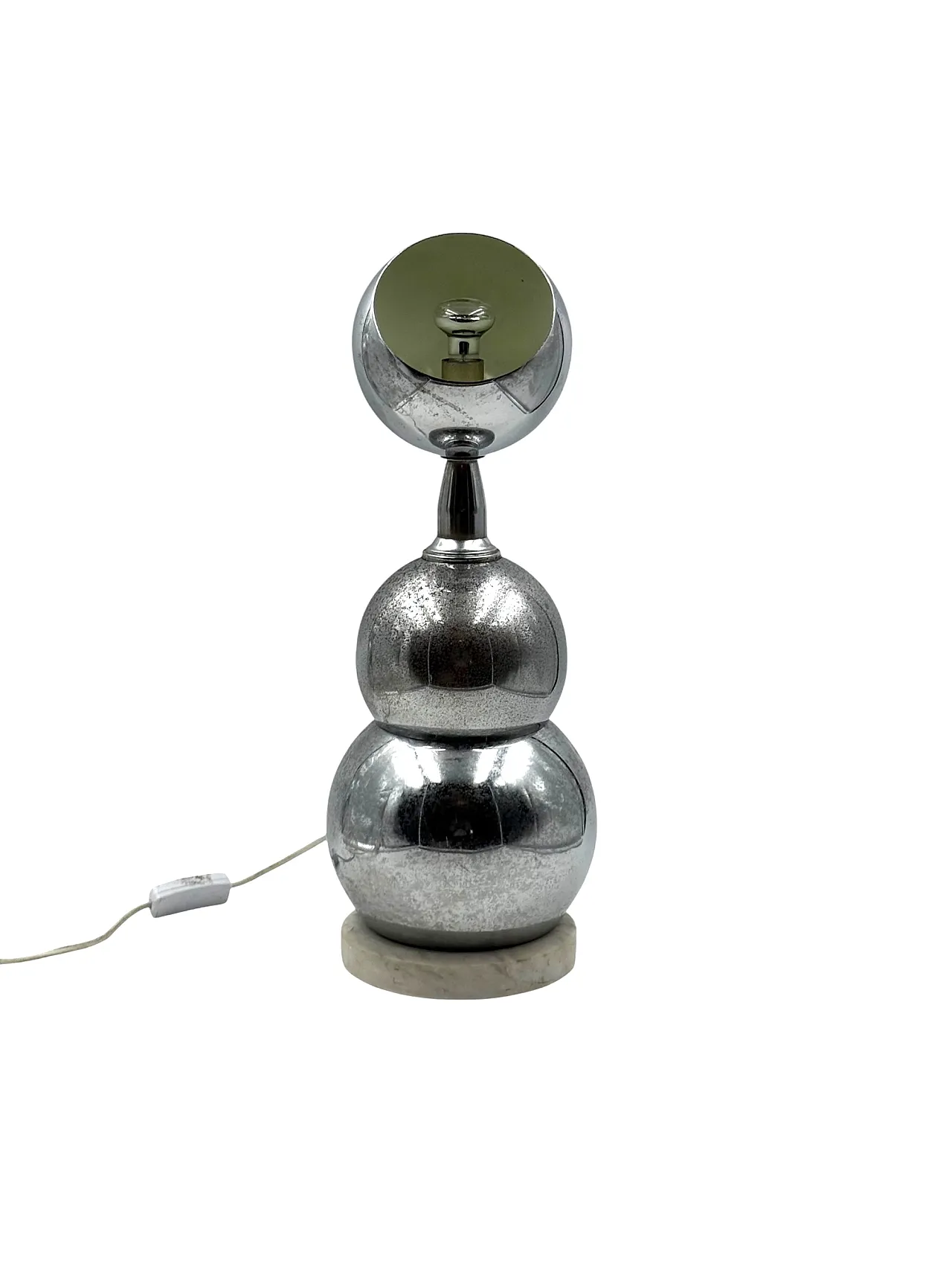 Space Age style chrome table lamp, France, 1970s 9