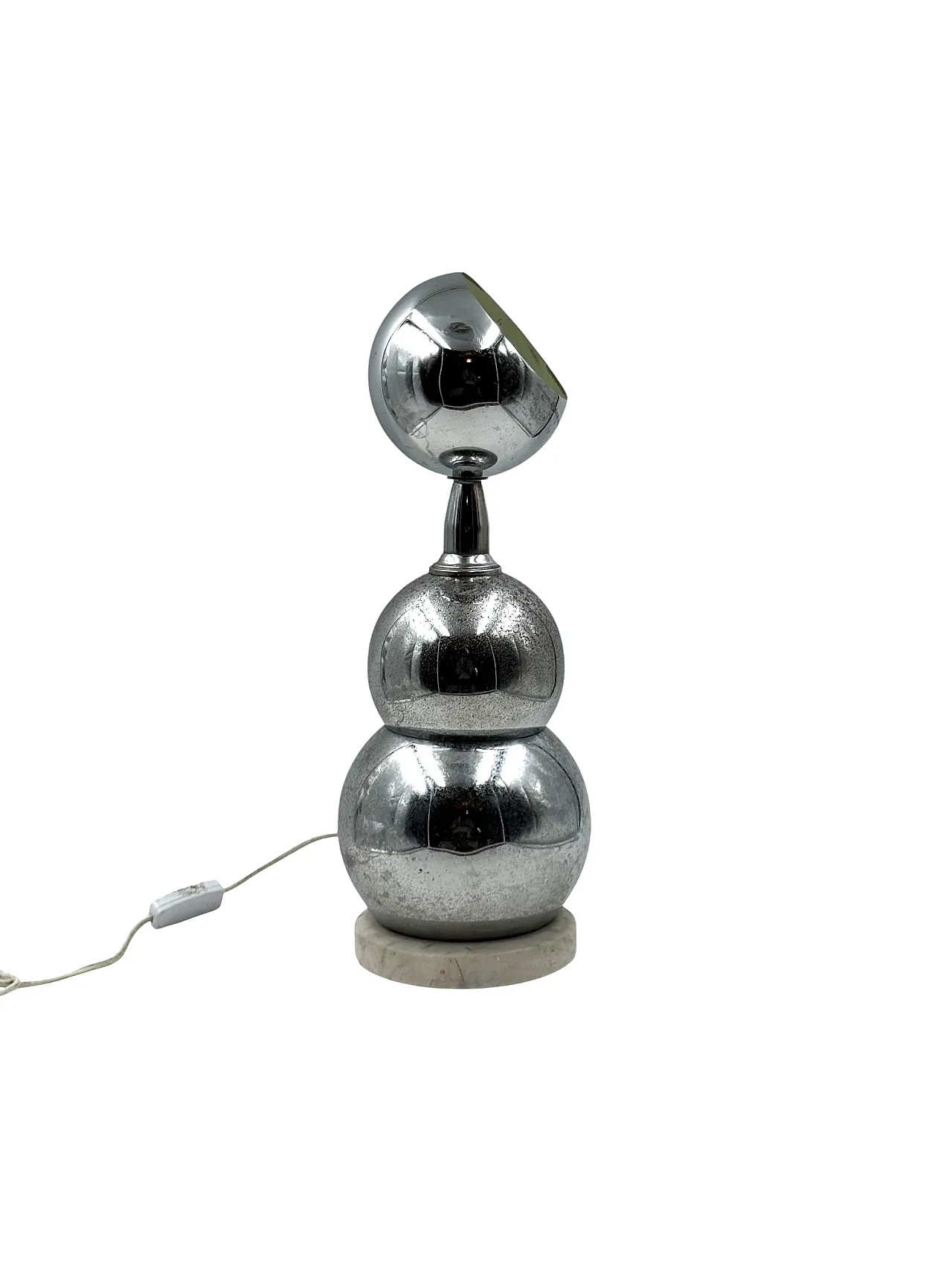 Space Age style chrome table lamp, France, 1970s 10