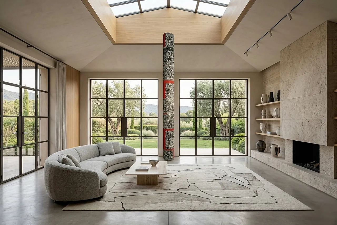 White, red and black Totem by Giorgio Ciliberti, 20th century 8