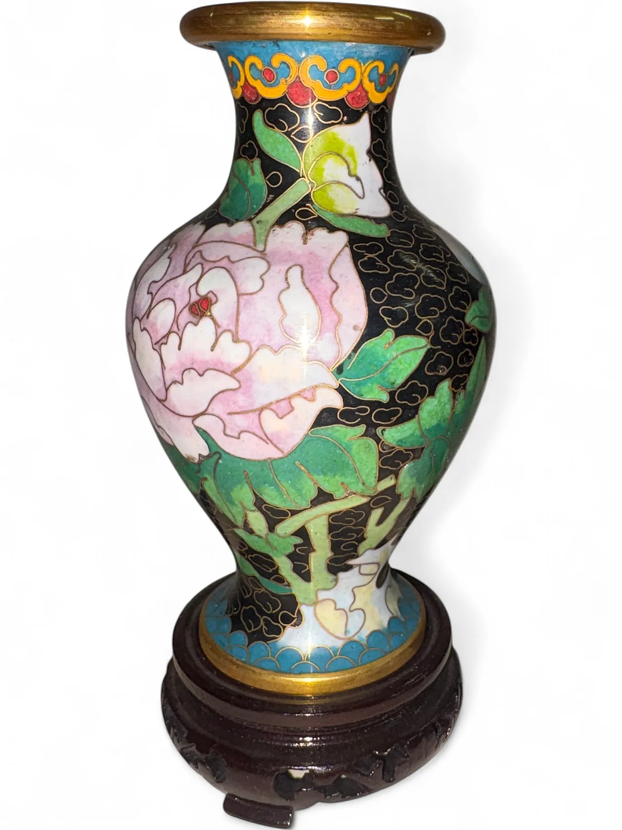 Vaso cloisonne cinese, 50s 7