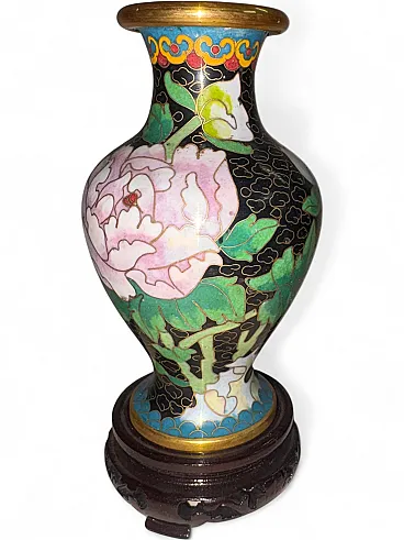 Vaso cloisonne cinese, 50s