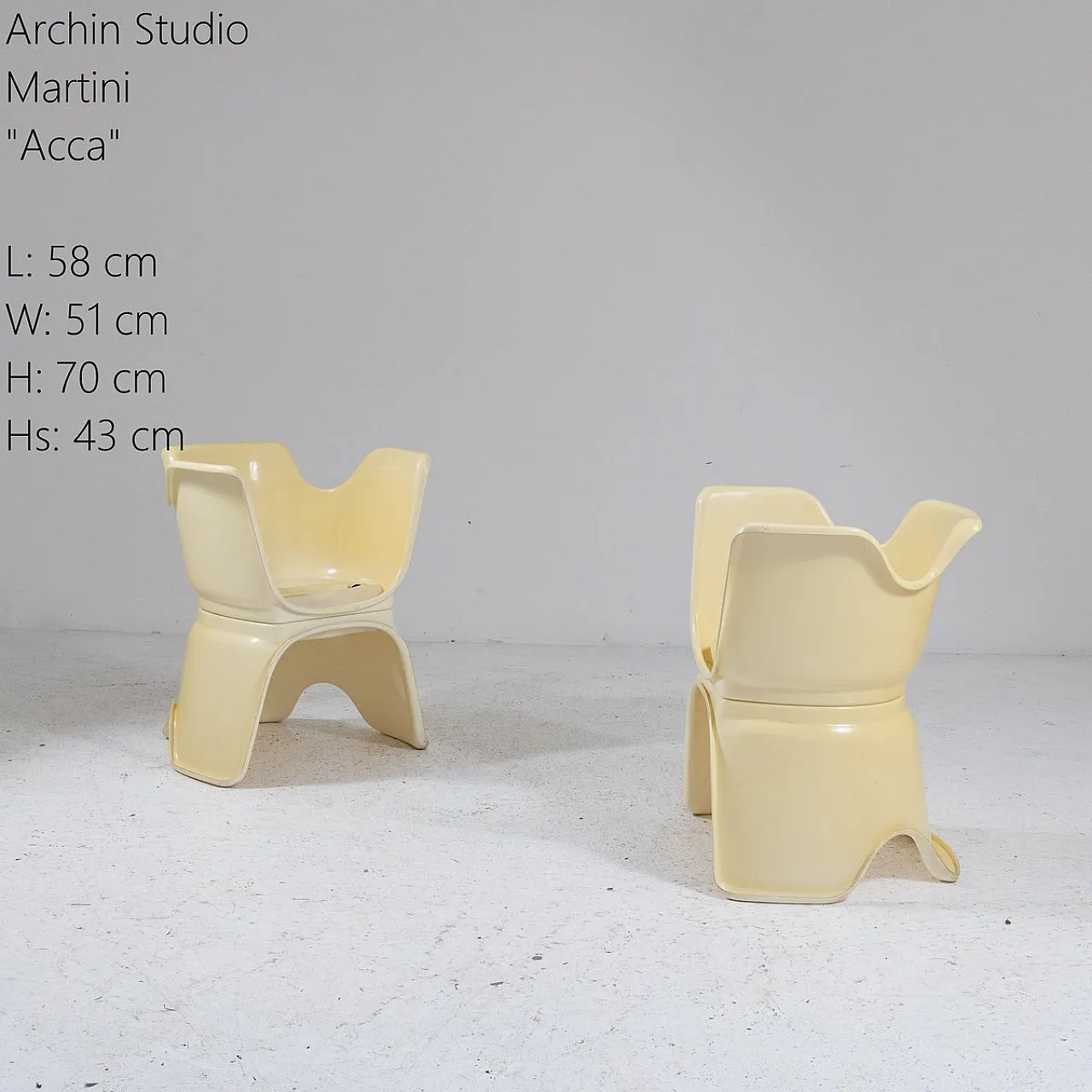 Pair of Acca modular chairs by Archin Studio Martini, 1970s 6