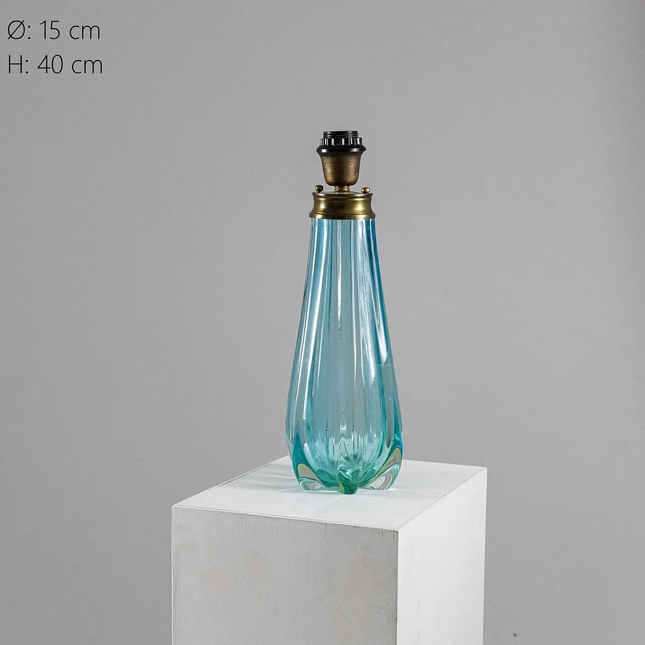 Turquoise glass table lamp from Seguso Vetri d'Arte, 1950s 1