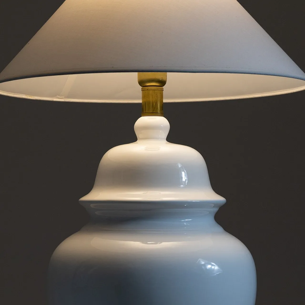 White table lamp by Tommaso Barbi, 1970s 5