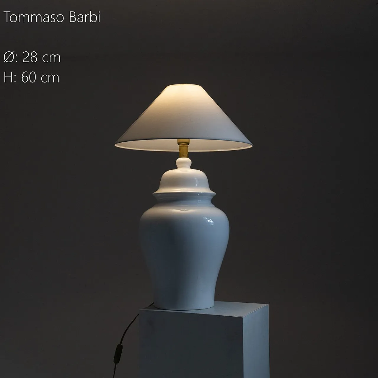 White table lamp by Tommaso Barbi, 1970s 6