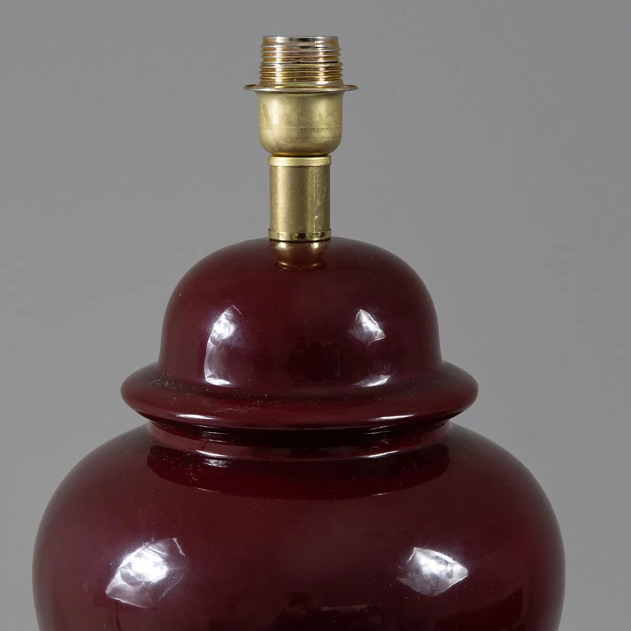 Red table lamp by Tommaso Barbi, 1970s 3