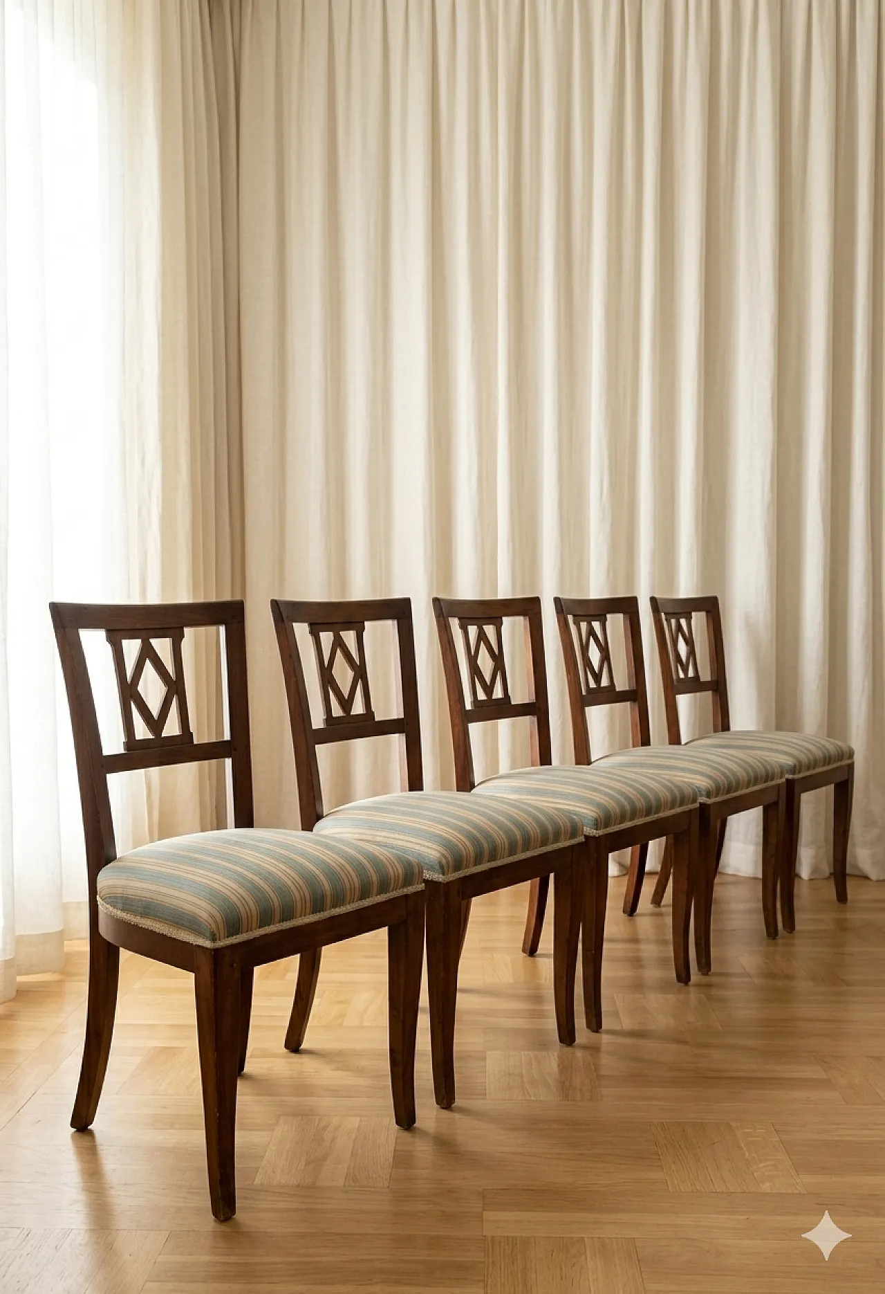 6 Biedermeier style chairs, 70s 7