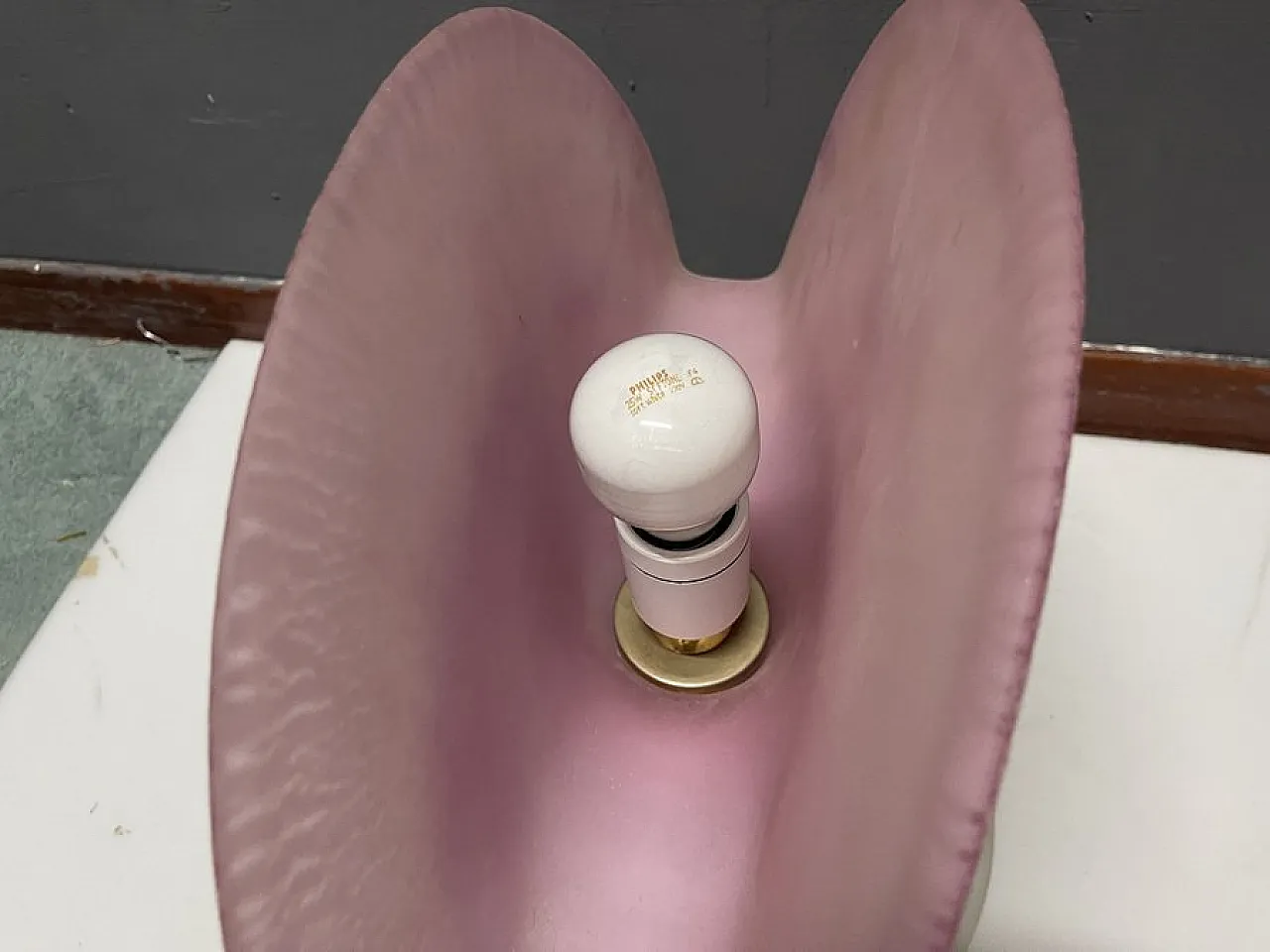 Pink Murano glass table lamp, 1980s 9