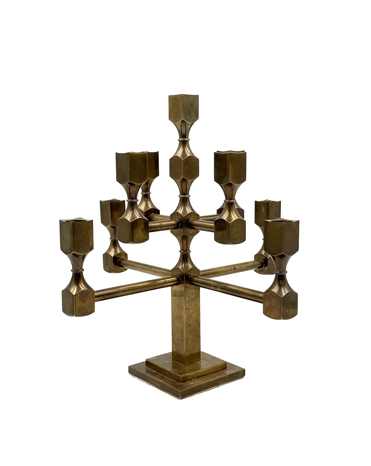 Sculptural brass candelabra, Lars Bergsten, Gusum, Sweden, 1992 1