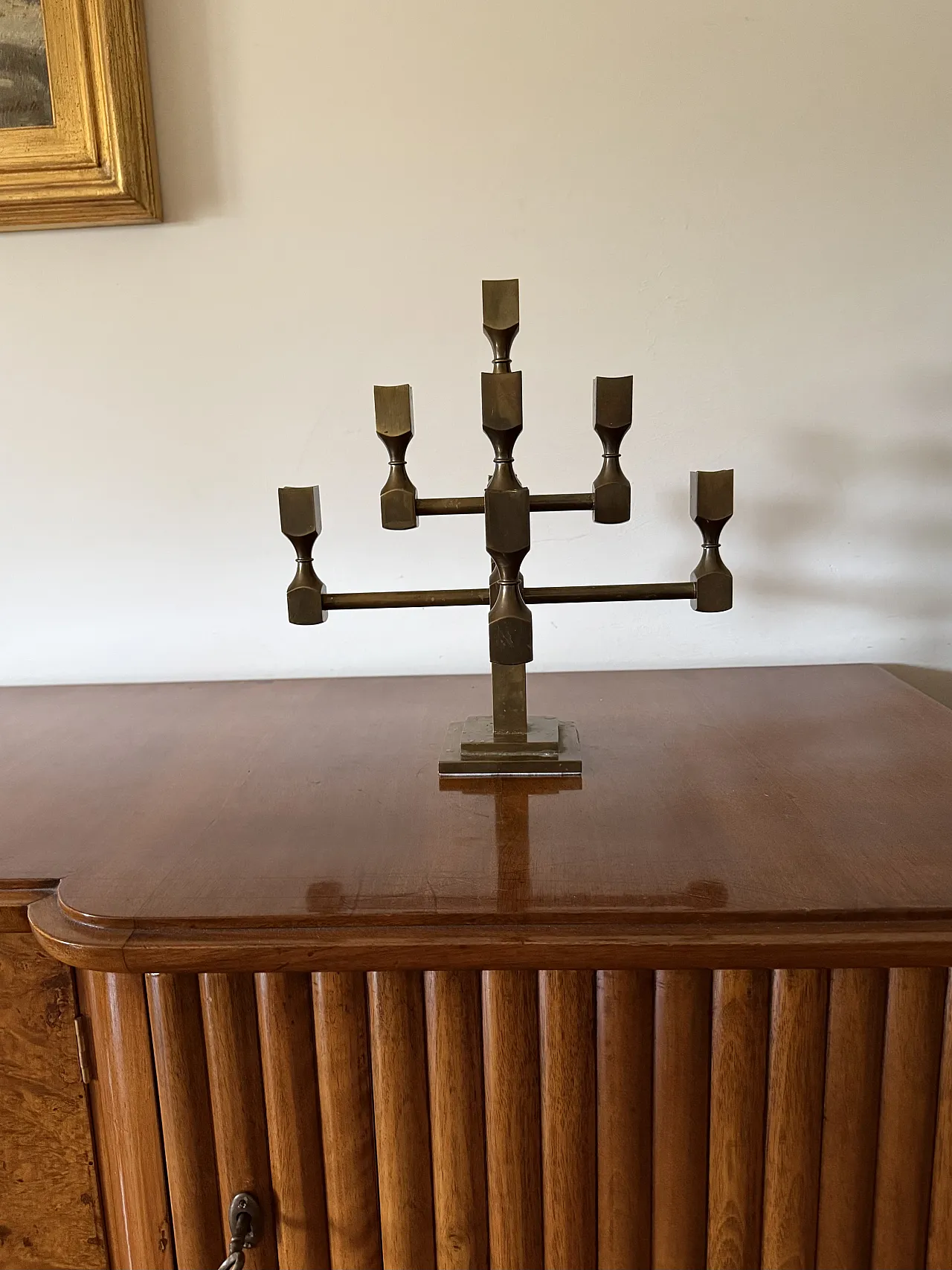 Sculptural brass candelabra, Lars Bergsten, Gusum, Sweden, 1992 2