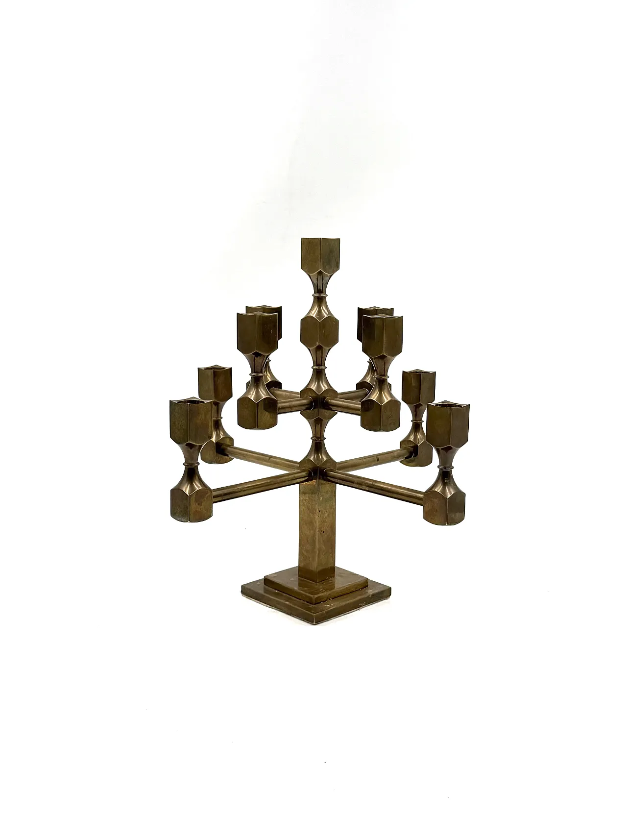Sculptural brass candelabra, Lars Bergsten, Gusum, Sweden, 1992 7
