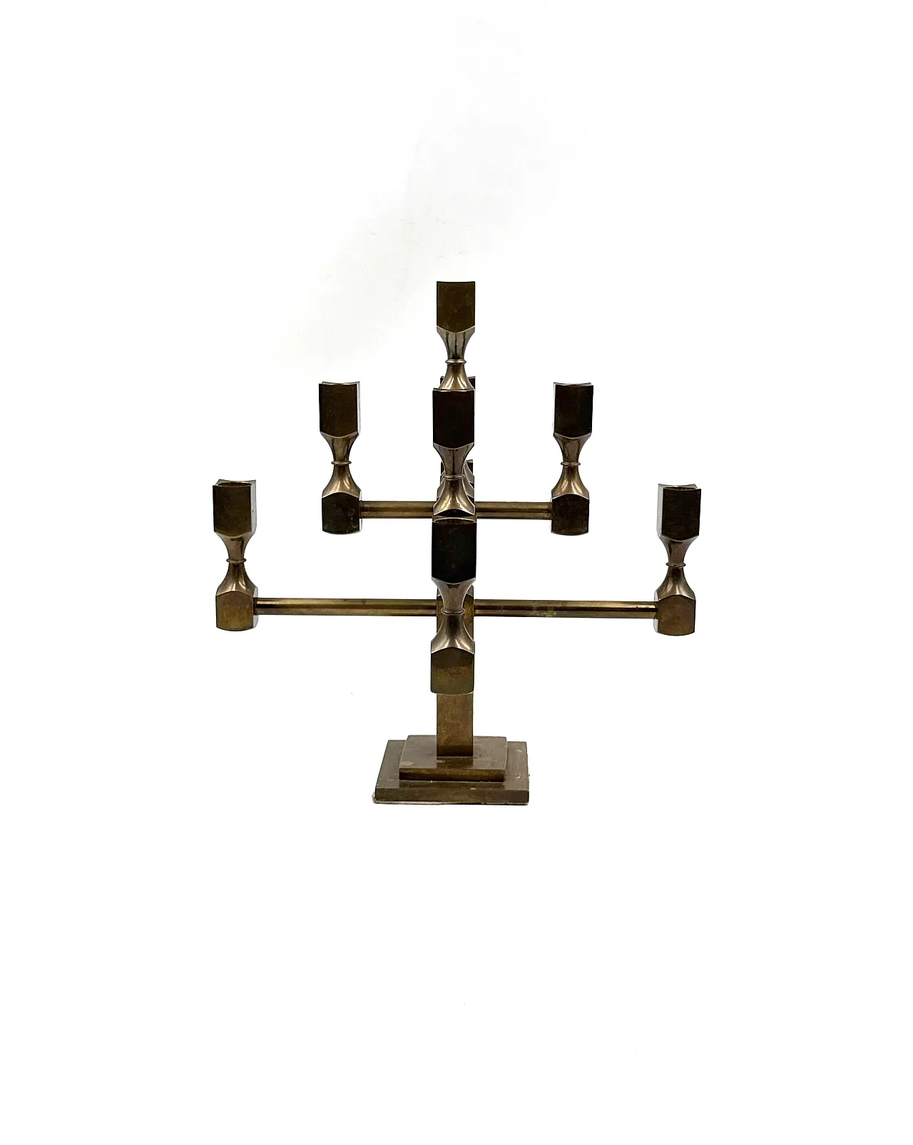 Sculptural brass candelabra, Lars Bergsten, Gusum, Sweden, 1992 8
