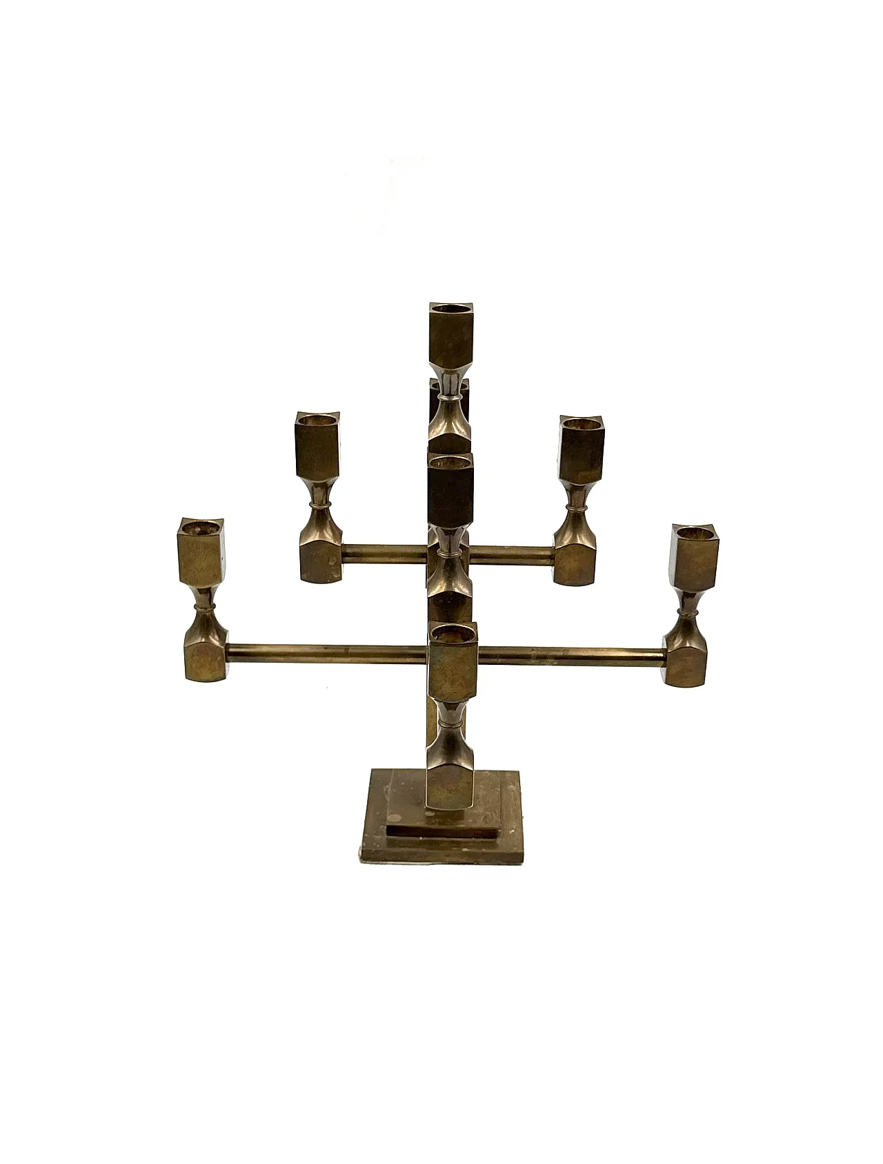 Sculptural brass candelabra, Lars Bergsten, Gusum, Sweden, 1992 11