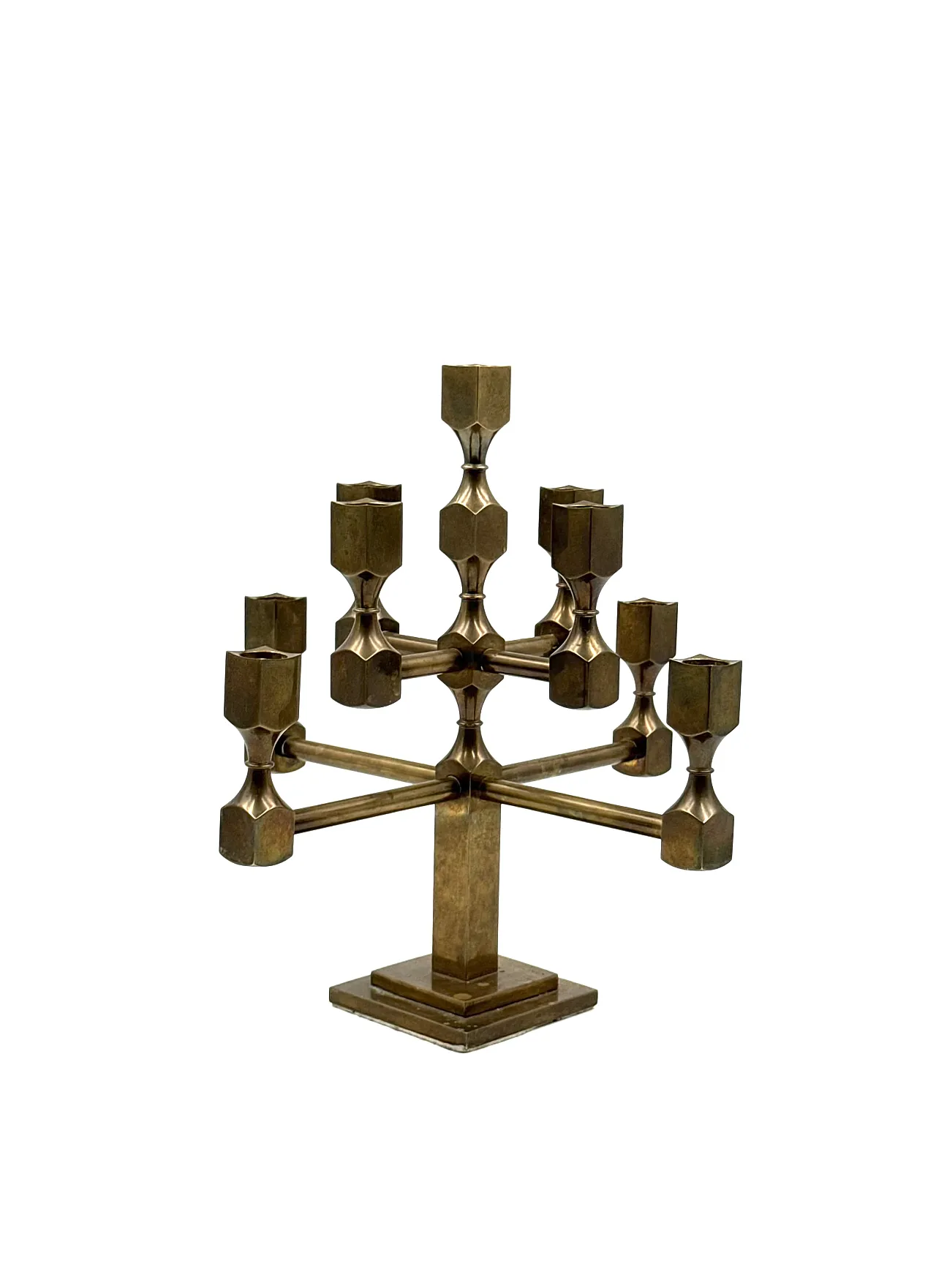 Sculptural brass candelabra, Lars Bergsten, Gusum, Sweden, 1992 12
