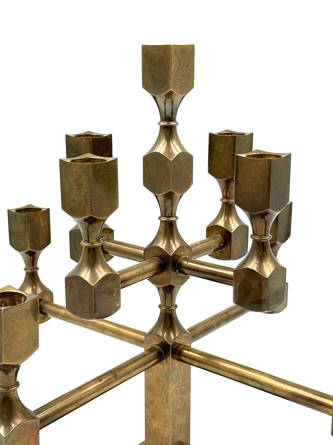 Sculptural brass candelabra, Lars Bergsten, Gusum, Sweden, 1992 13