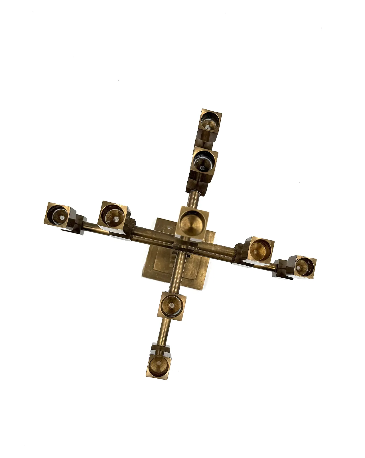 Sculptural brass candelabra, Lars Bergsten, Gusum, Sweden, 1992 15