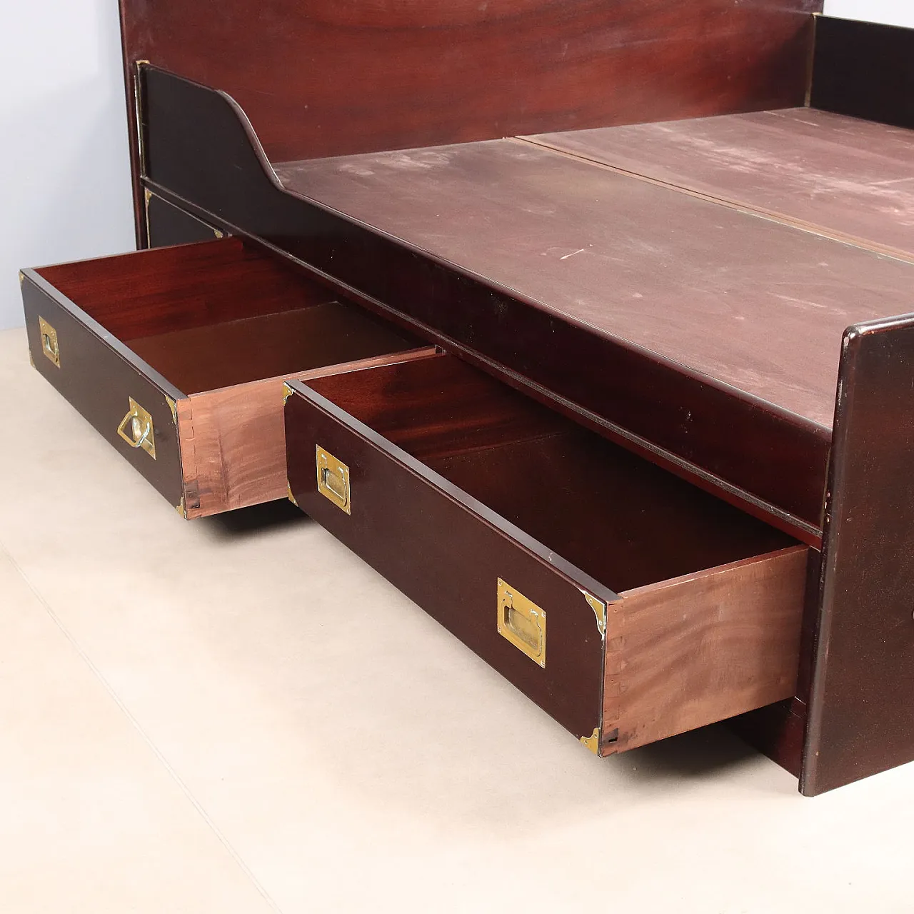 Letto matrimoniale in stile marina in legno, '900 9