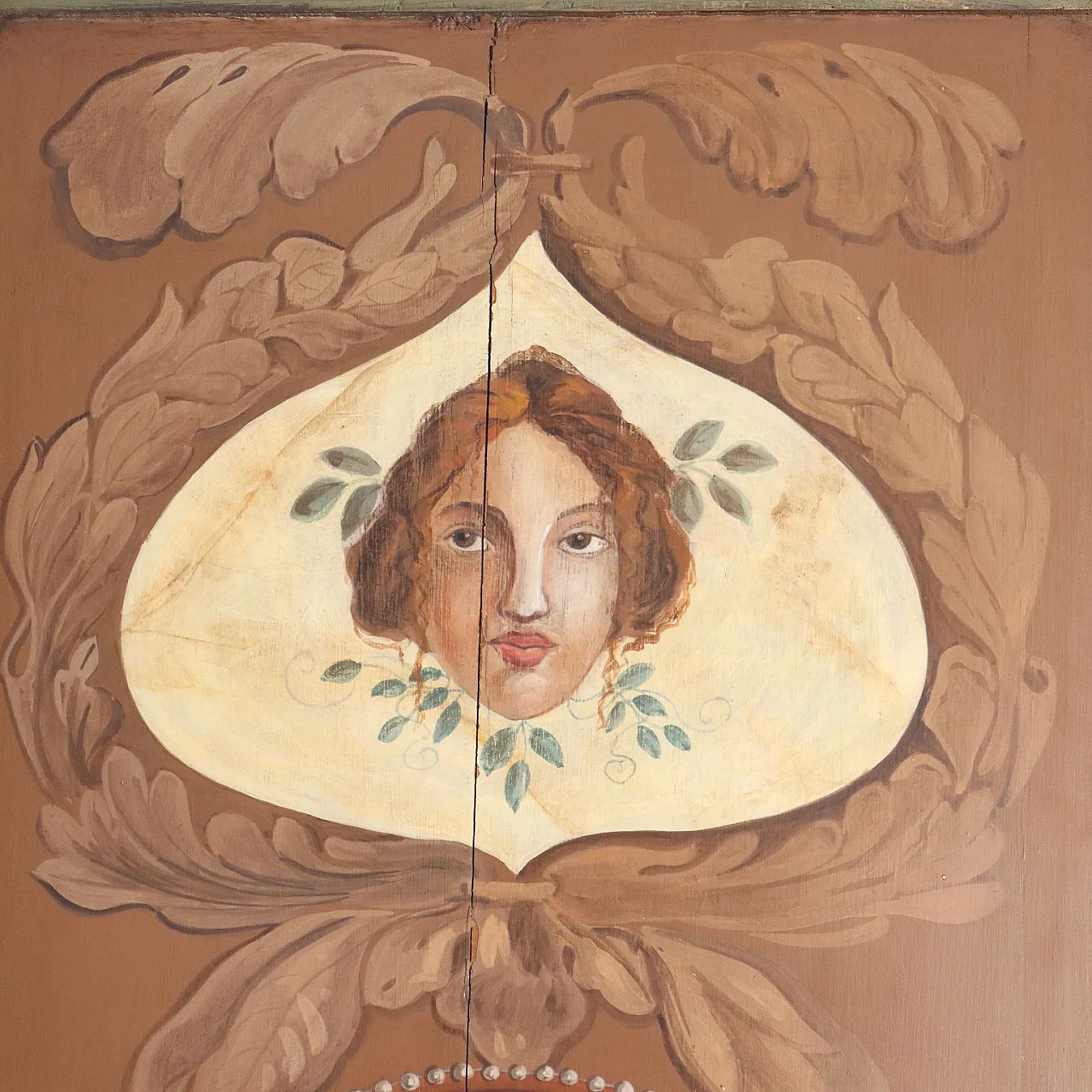 Armadio Direttorio in noce laccato e dipinto, '800 6