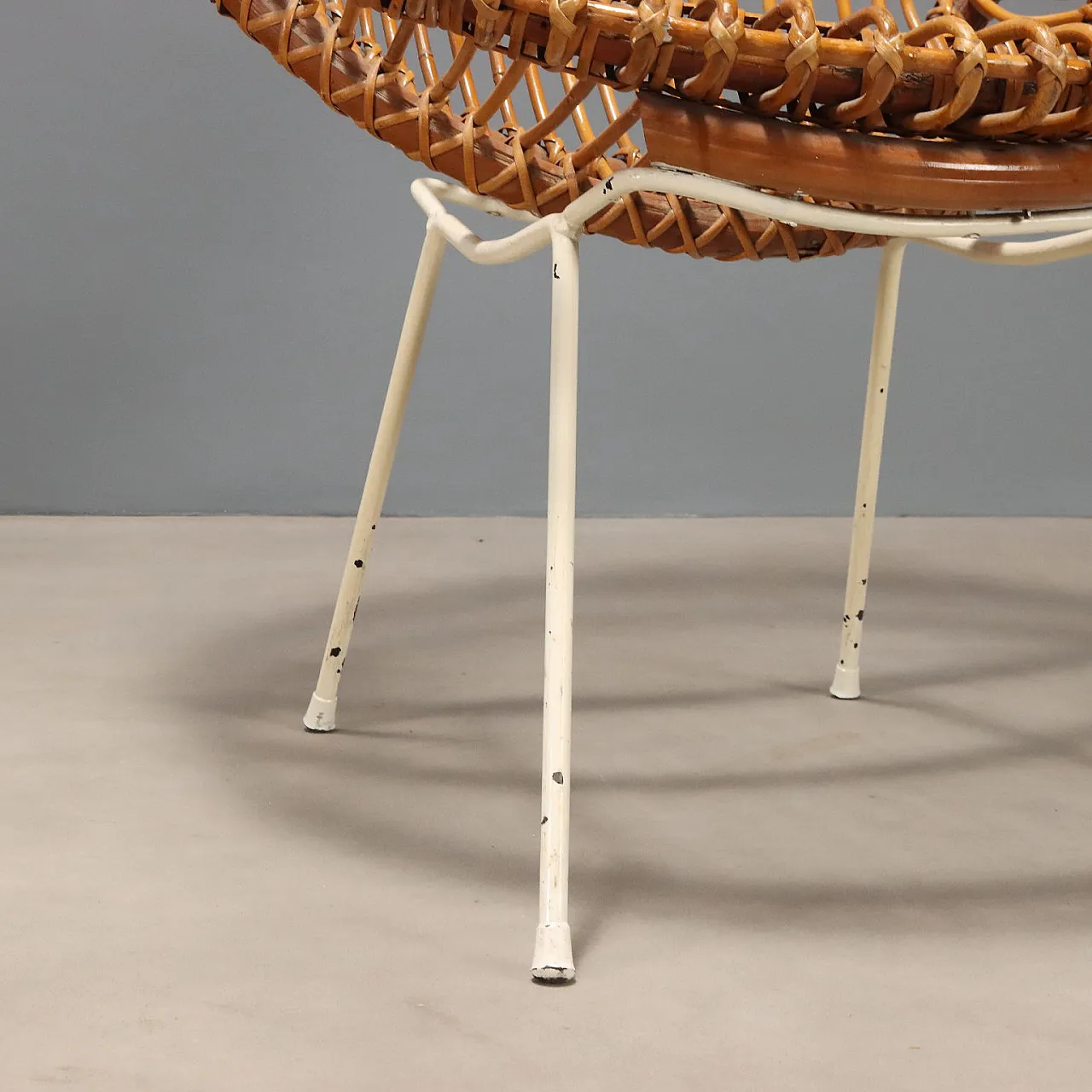 Pair of armchairs in wicker and bamboo, 1960s 8