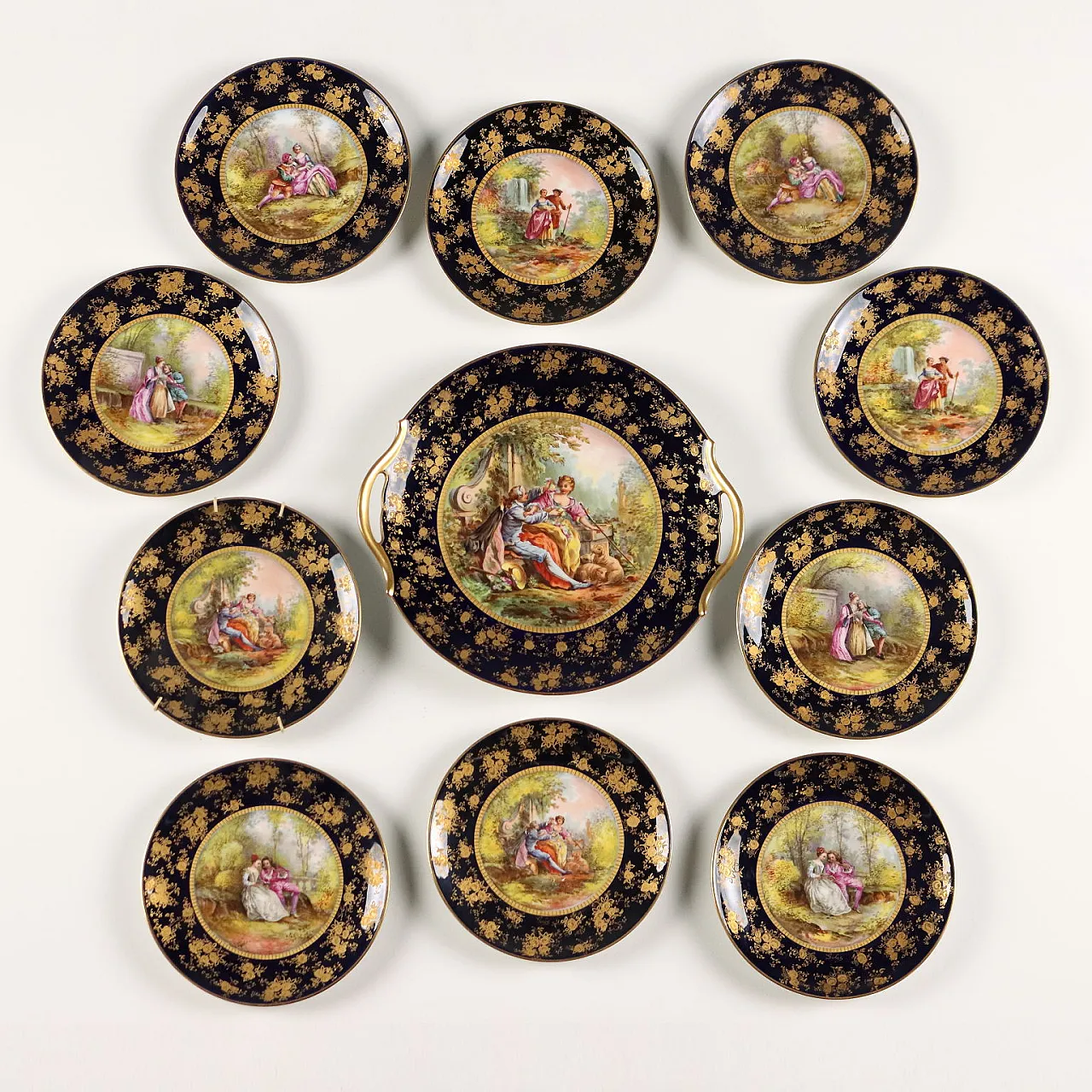 Andrè Golse Limoges cake pastry service, 20th century 1