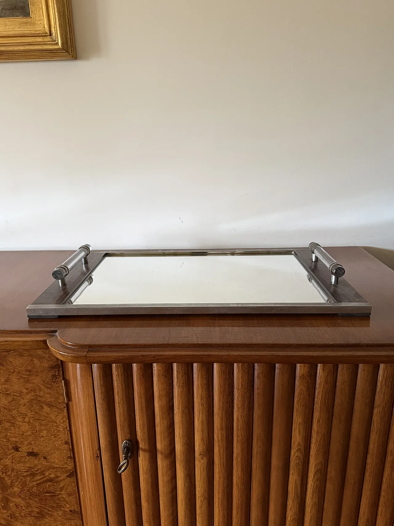 Vassoio Art deco, nello stile di Jacques Adnet, Francia 1940 2